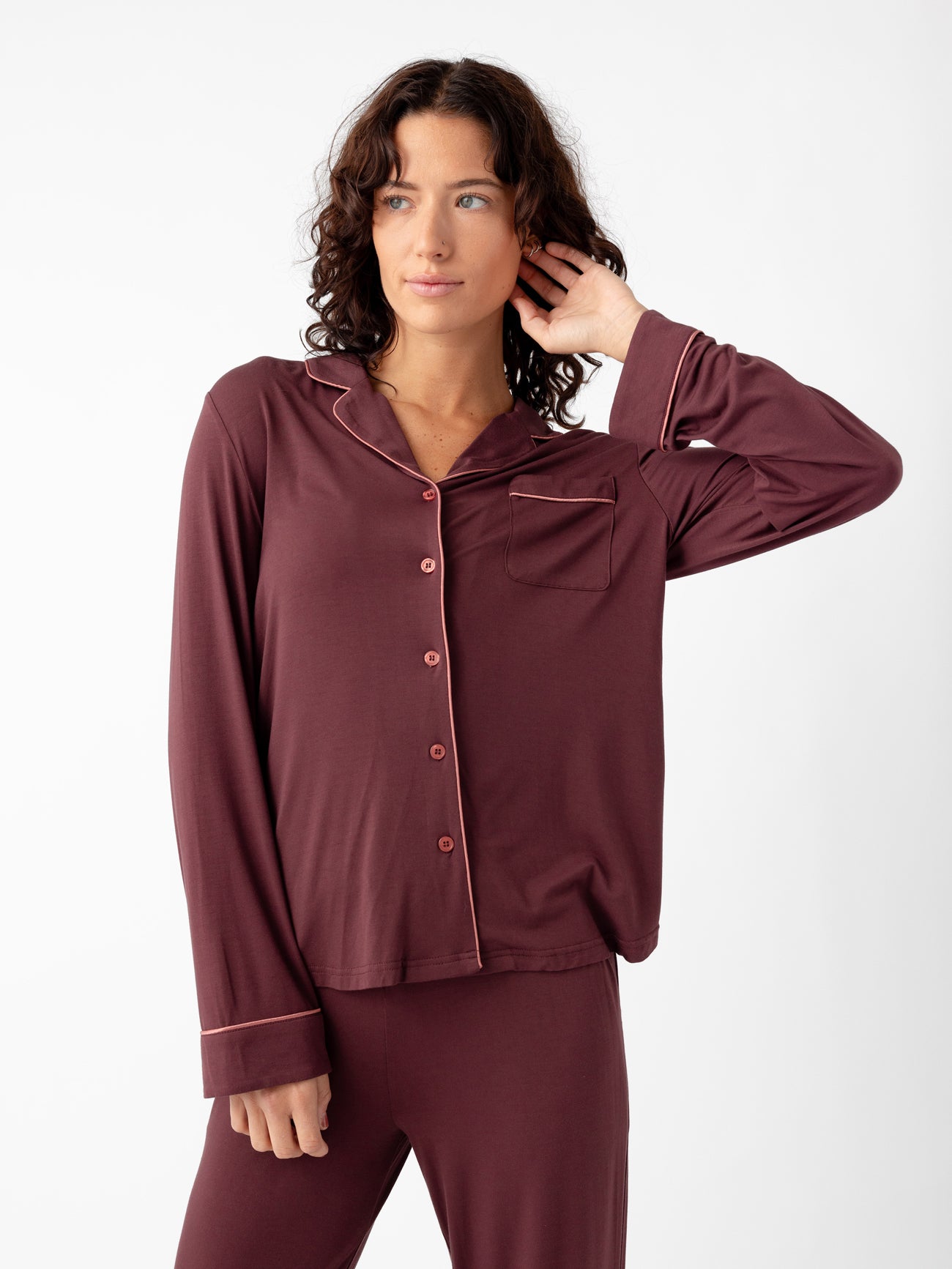 Women's Bamboo Stretch-Knit Long Sleeve Pajama Top - Last Chance - Image 16