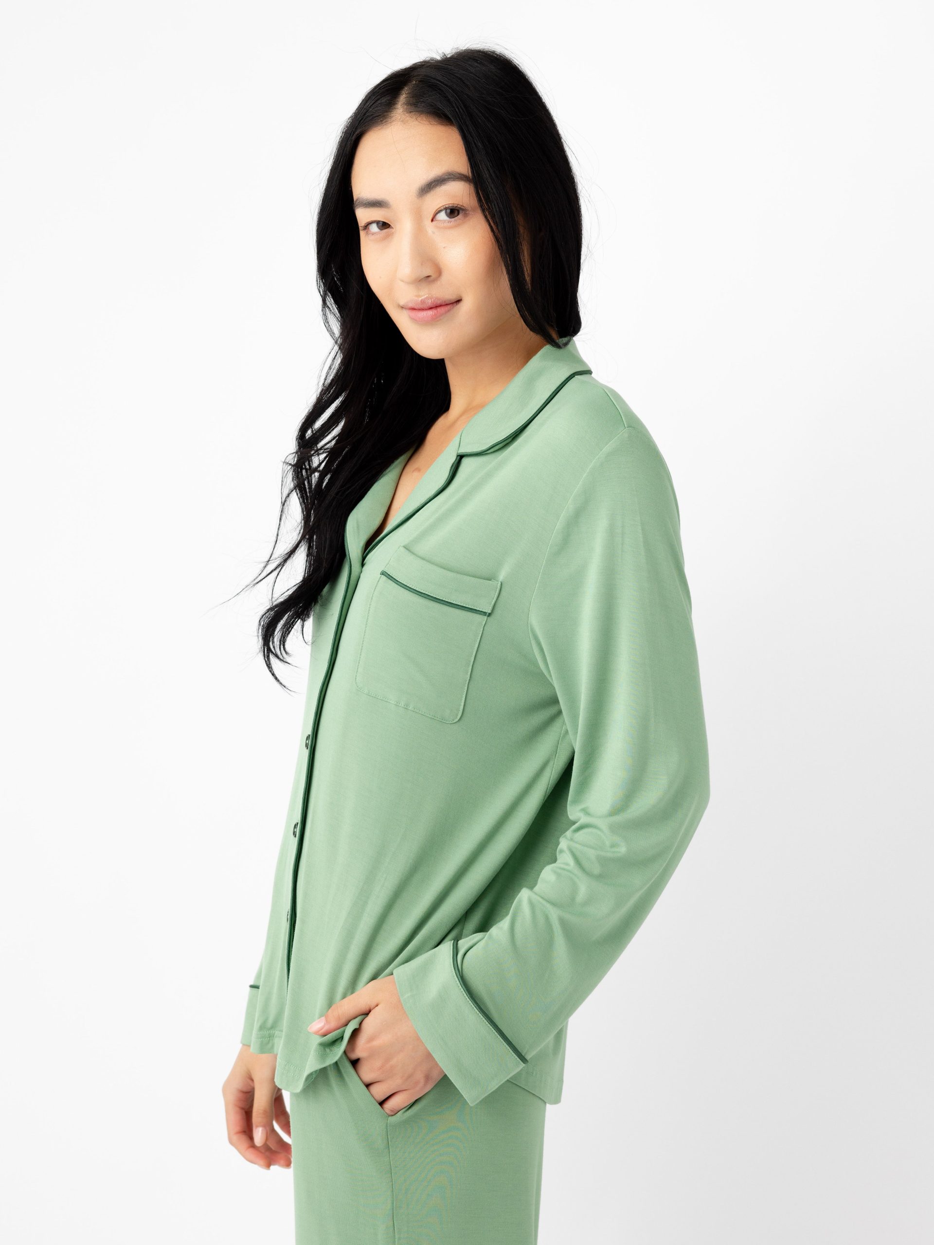 Women's Bamboo Stretch-Knit Long Sleeve Pajama Top - Last Chance - Image 7