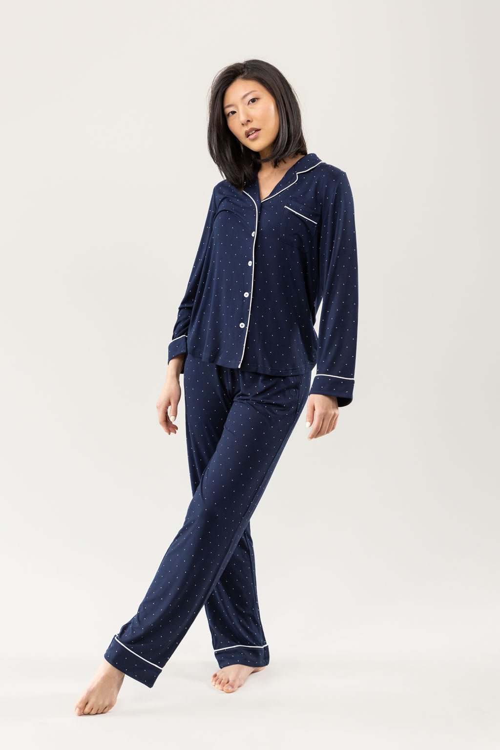Women's Bamboo Stretch-Knit Long Sleeve Pajama Top - Last Chance - Image 36