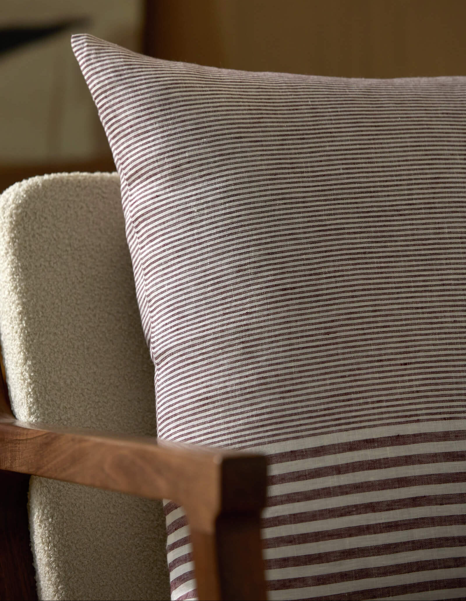 Striped Linen Throw Pillow - Image 90