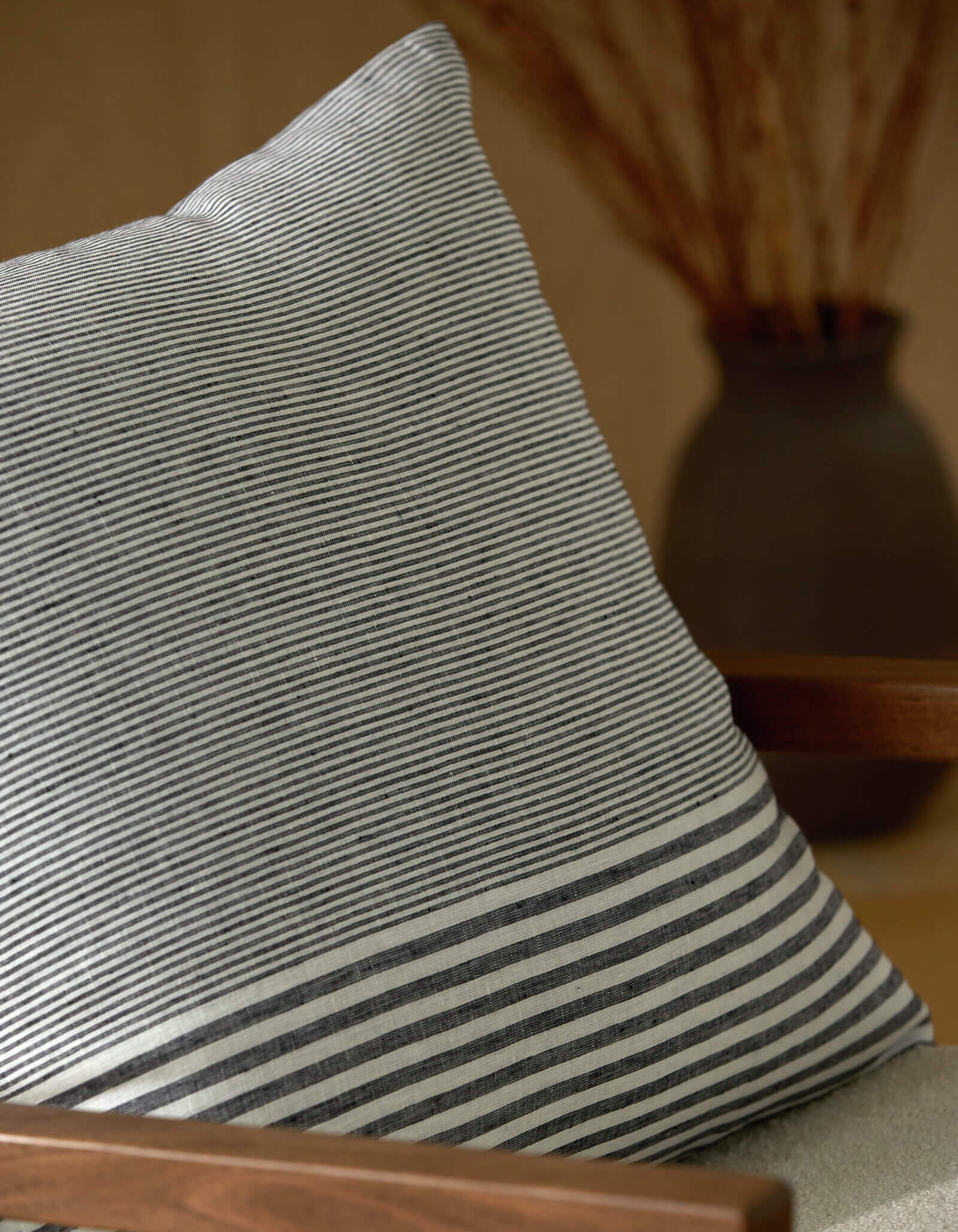 Striped Linen Throw Pillow - Image 93