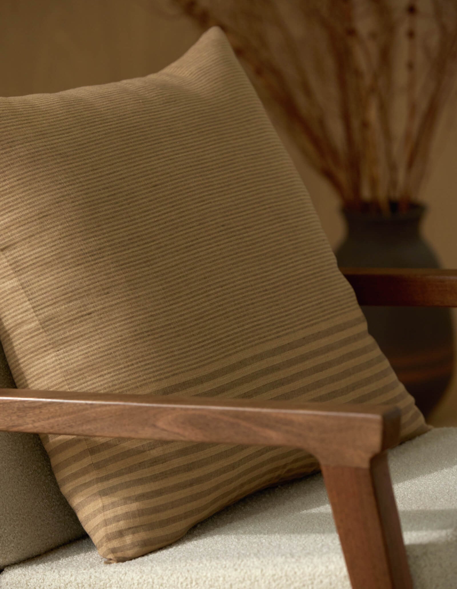 Striped Linen Throw Pillow - Image 107