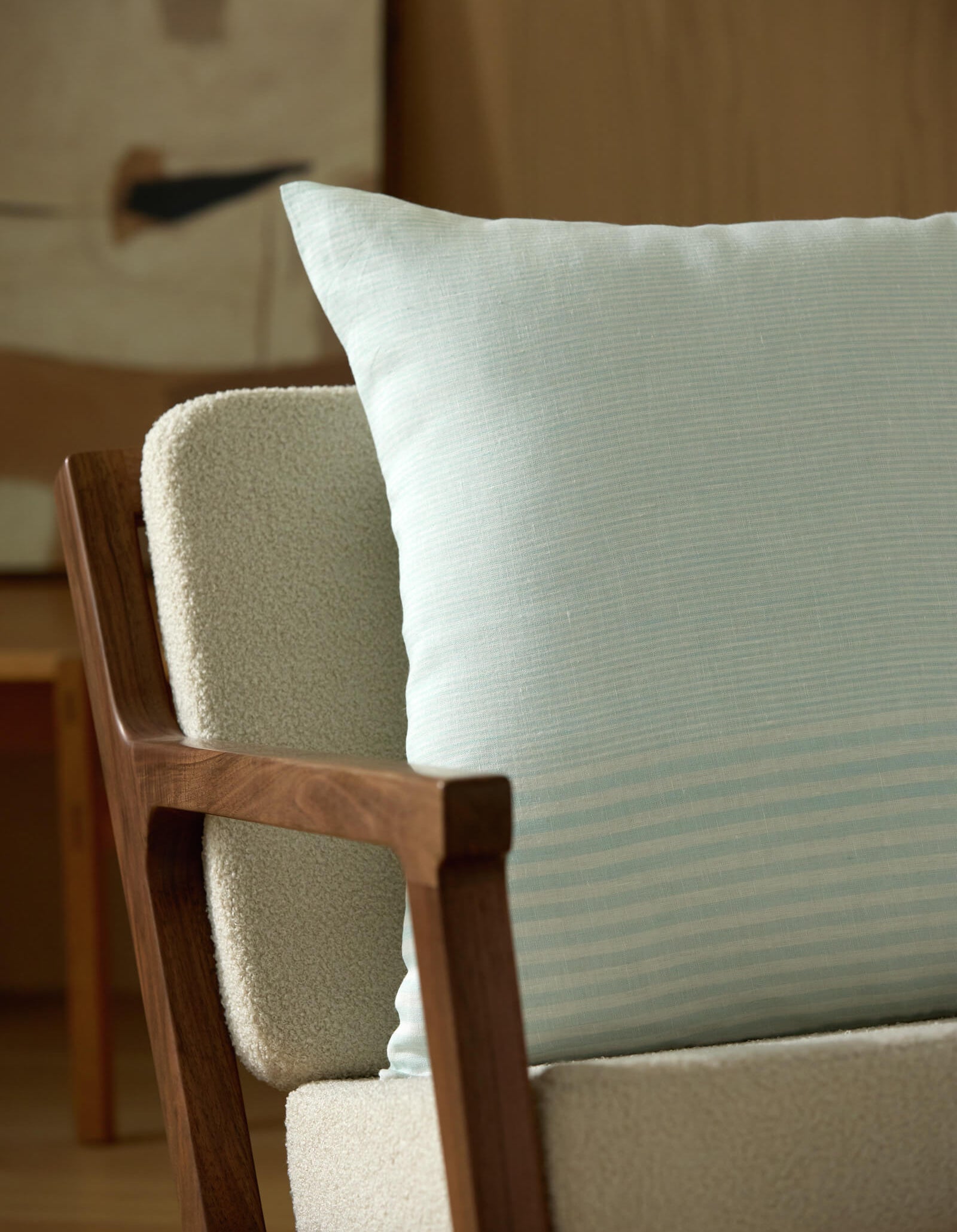 Striped Linen Throw Pillow - Image 103