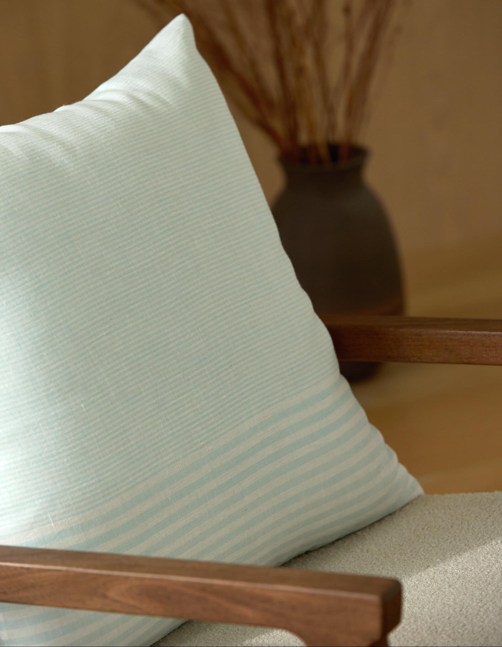 Striped Linen Throw Pillow - Image 102
