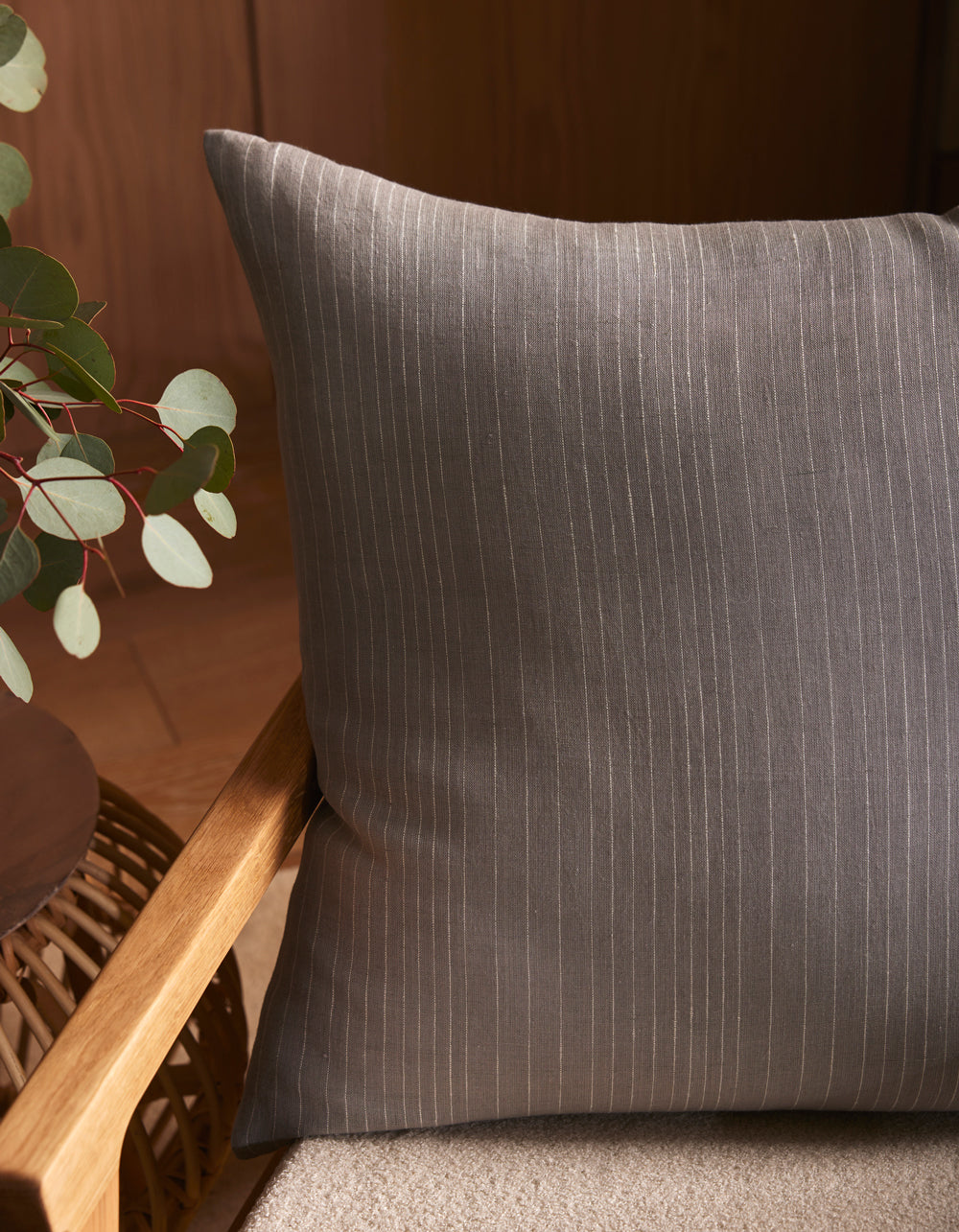 Striped Linen Throw Pillow - Image 48