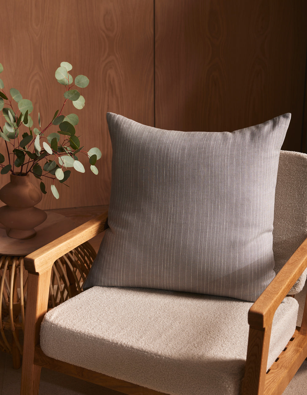 Striped Linen Throw Pillow - Image 47