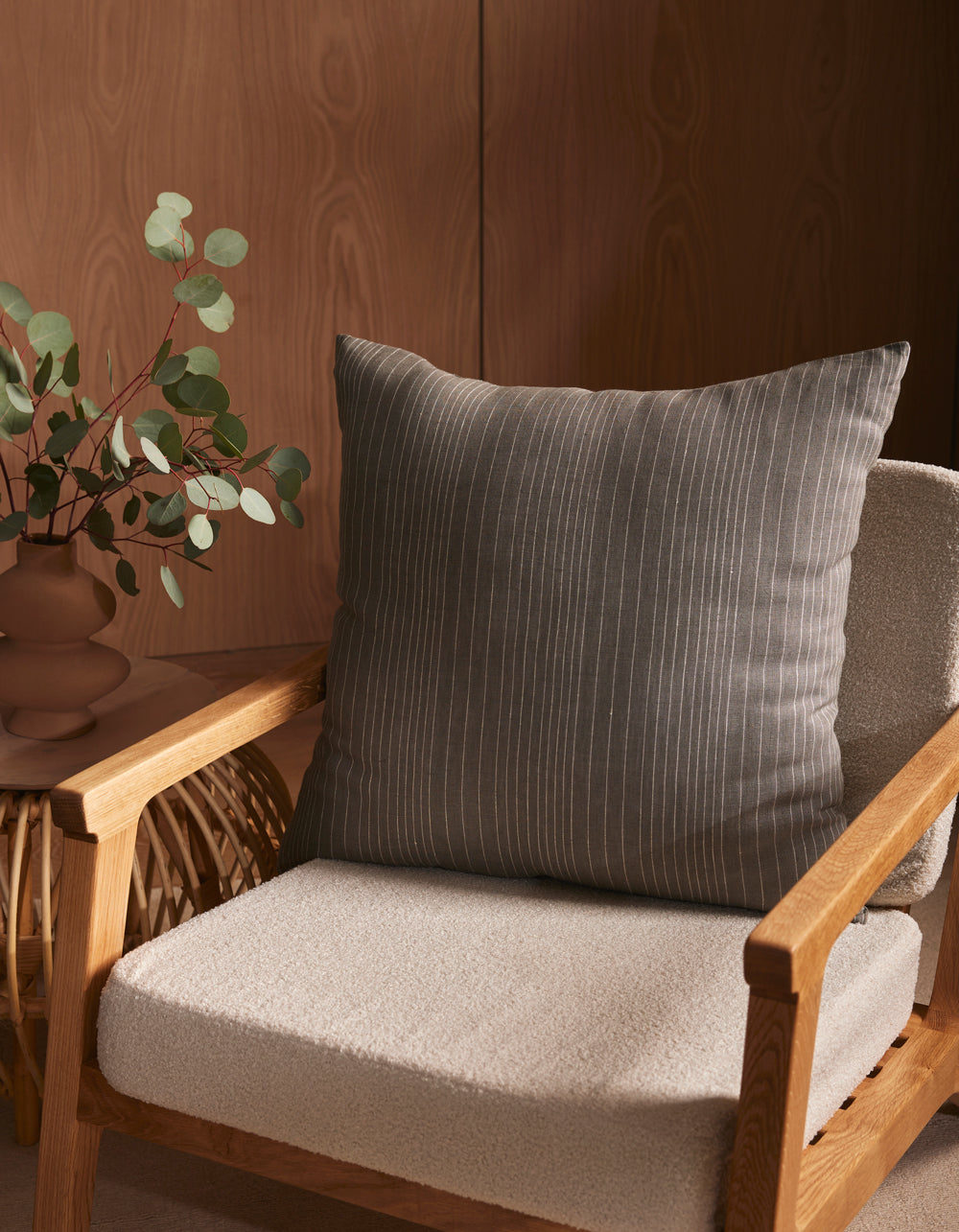 Striped Linen Throw Pillow - Image 14