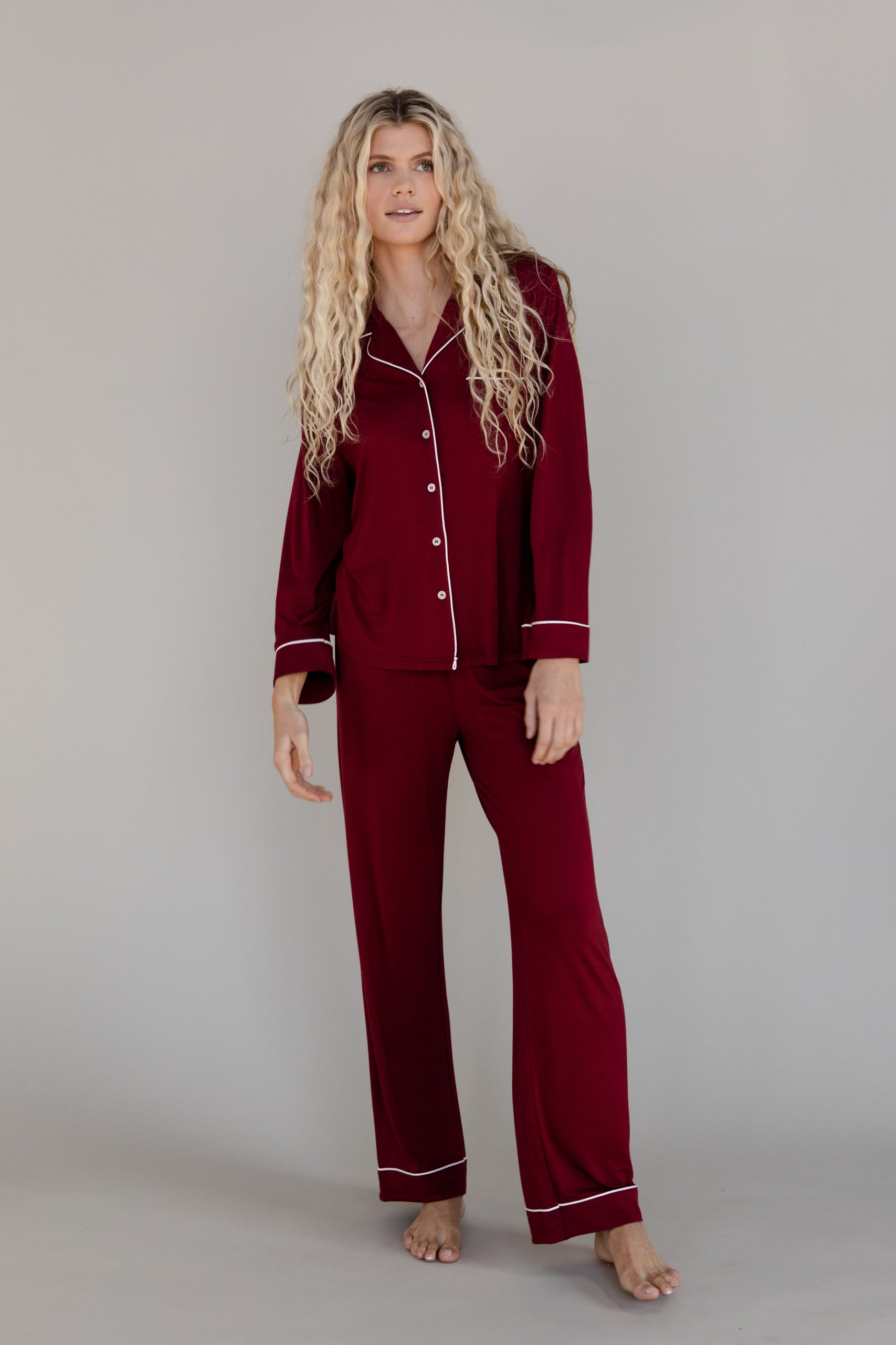 Women's Bamboo Stretch-Knit Long Sleeve Pajama Top - Last Chance - Image 18