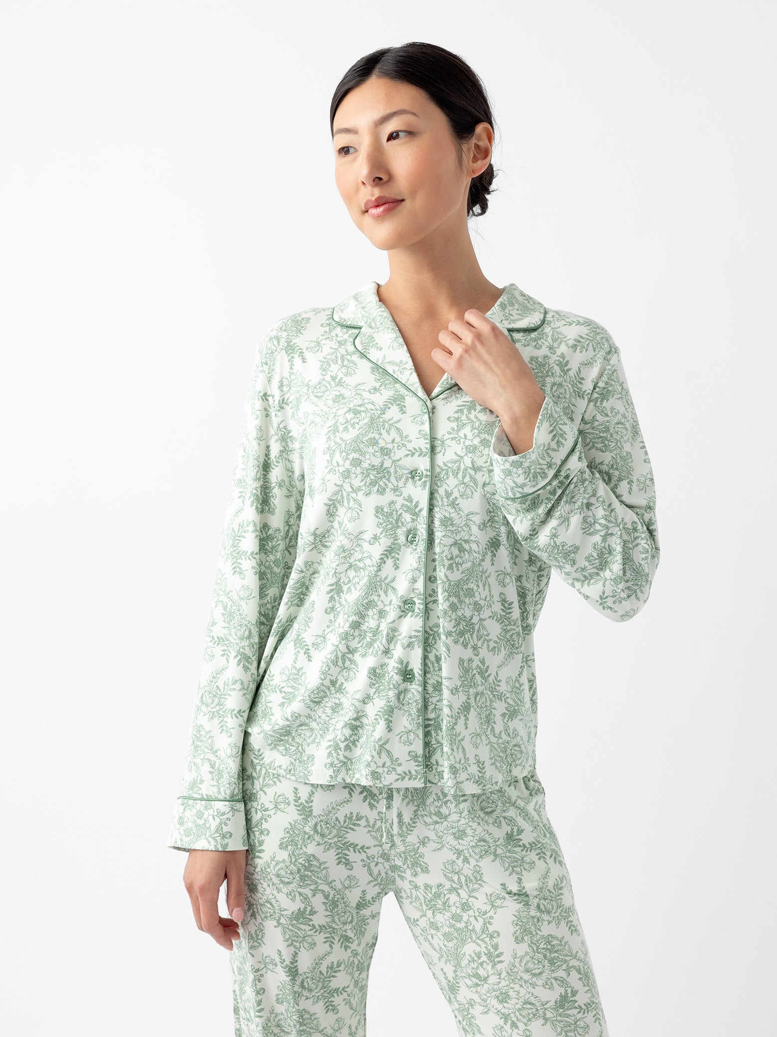 Women's Bamboo Stretch-Knit Long Sleeve Pajama Top - Last Chance - Image 40