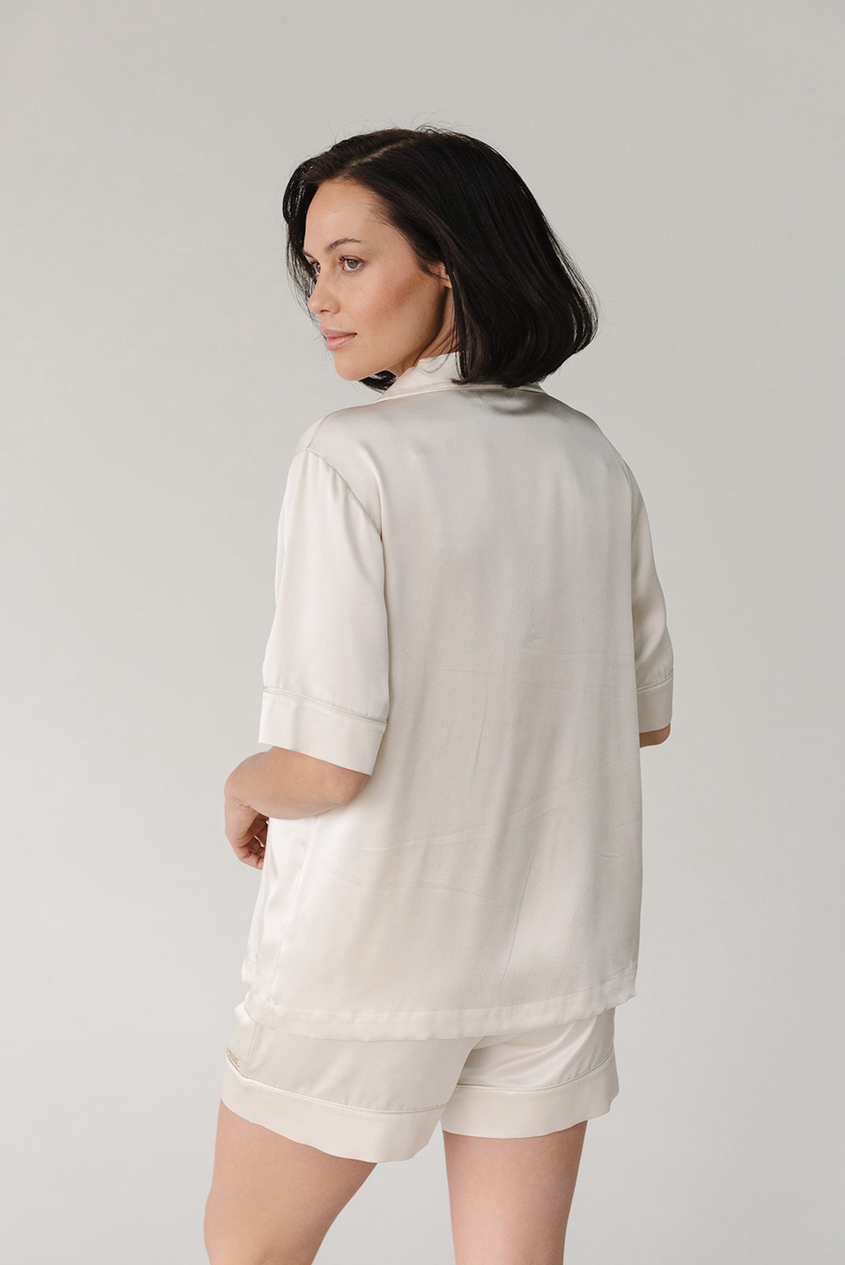 Serenity Silk Classic Short Sleeve Pajama Top - Last Chance - Image 2