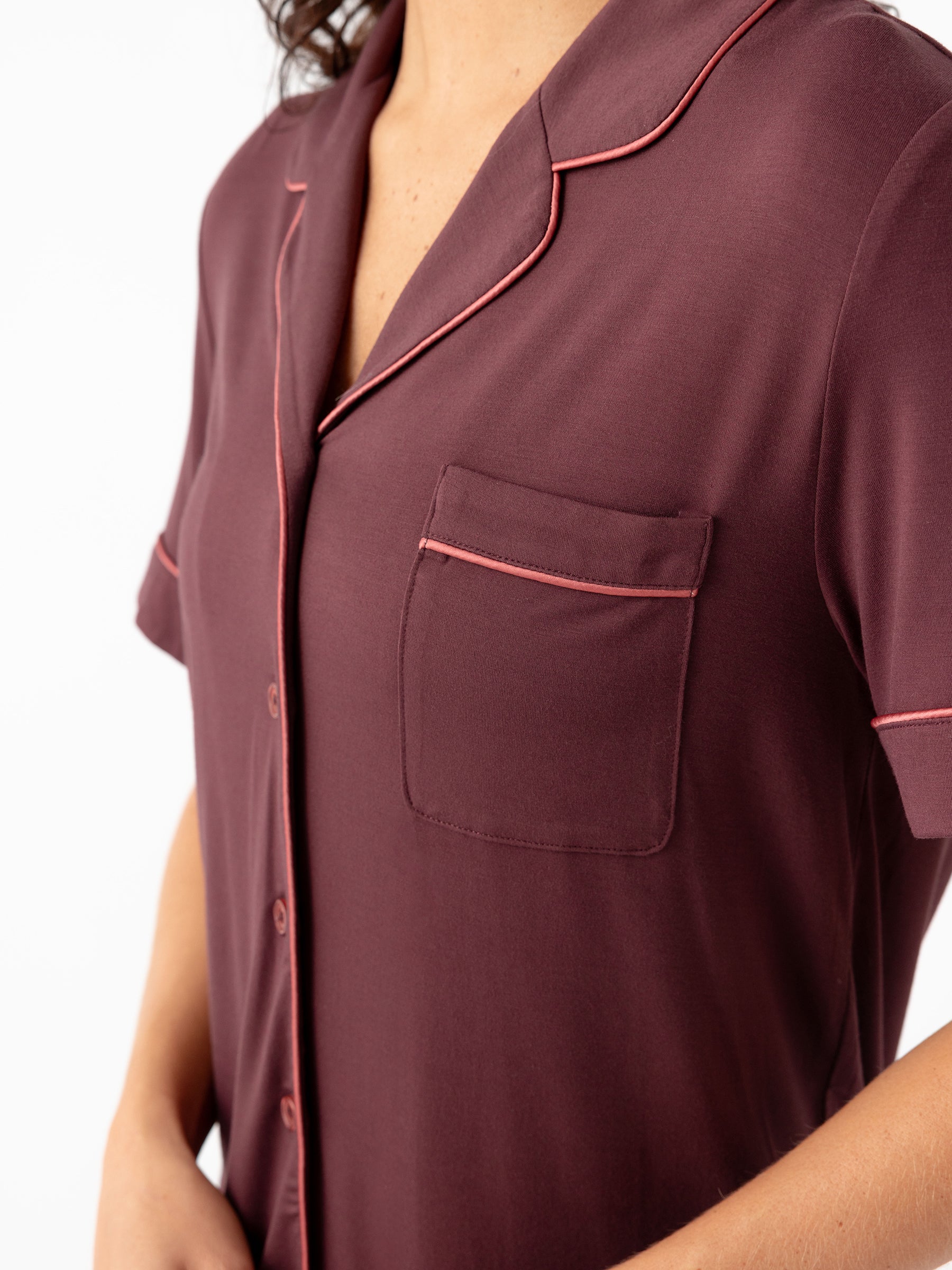 Women's Bamboo Stretch-Knit Short Sleeve Pajama Top - Image 49