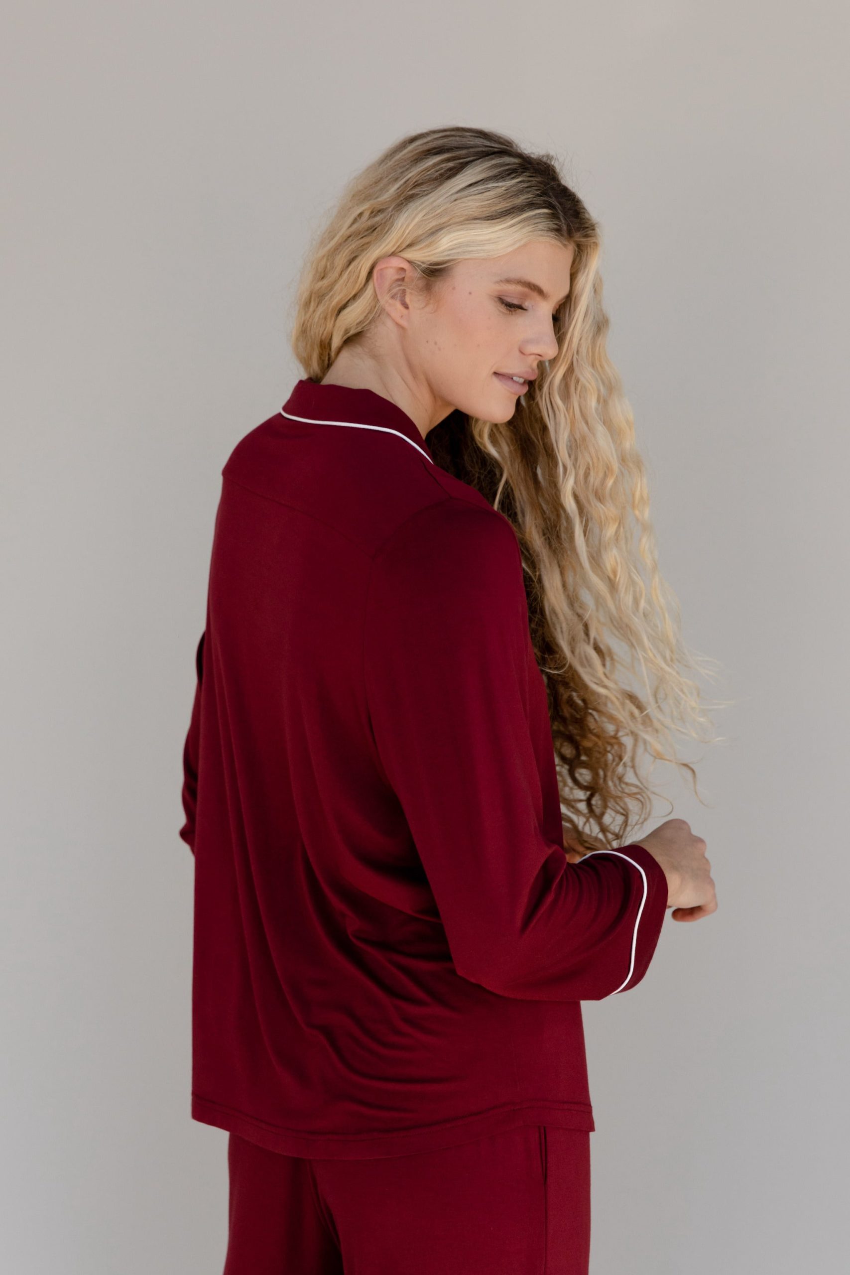 Women's Bamboo Stretch-Knit Long Sleeve Pajama Top - Last Chance - Image 26