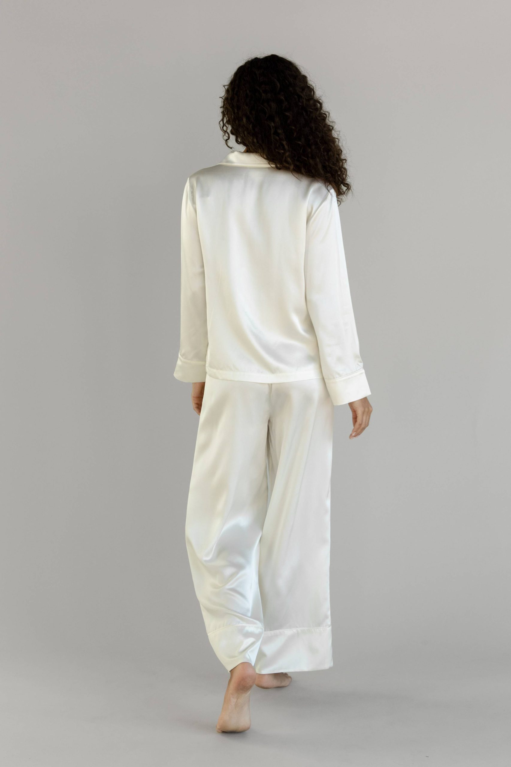Serenity Silk Classic Long Sleeve Pajama Top - Last Chance - Image 8