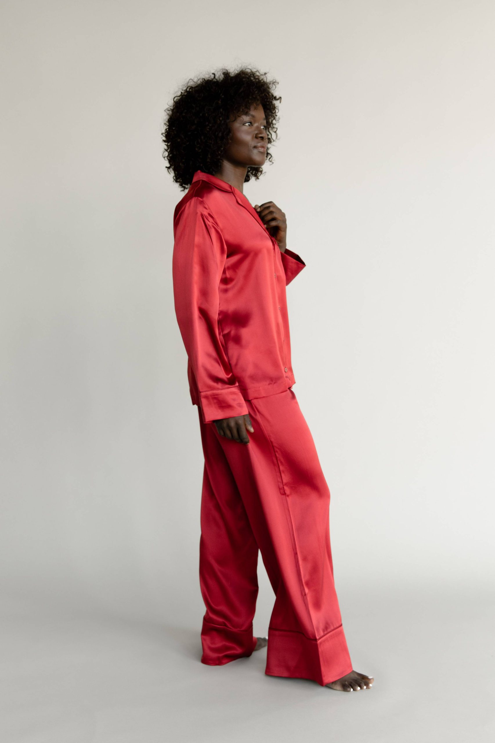 Serenity Silk Classic Long Sleeve Pajama Top - Last Chance - Image 5