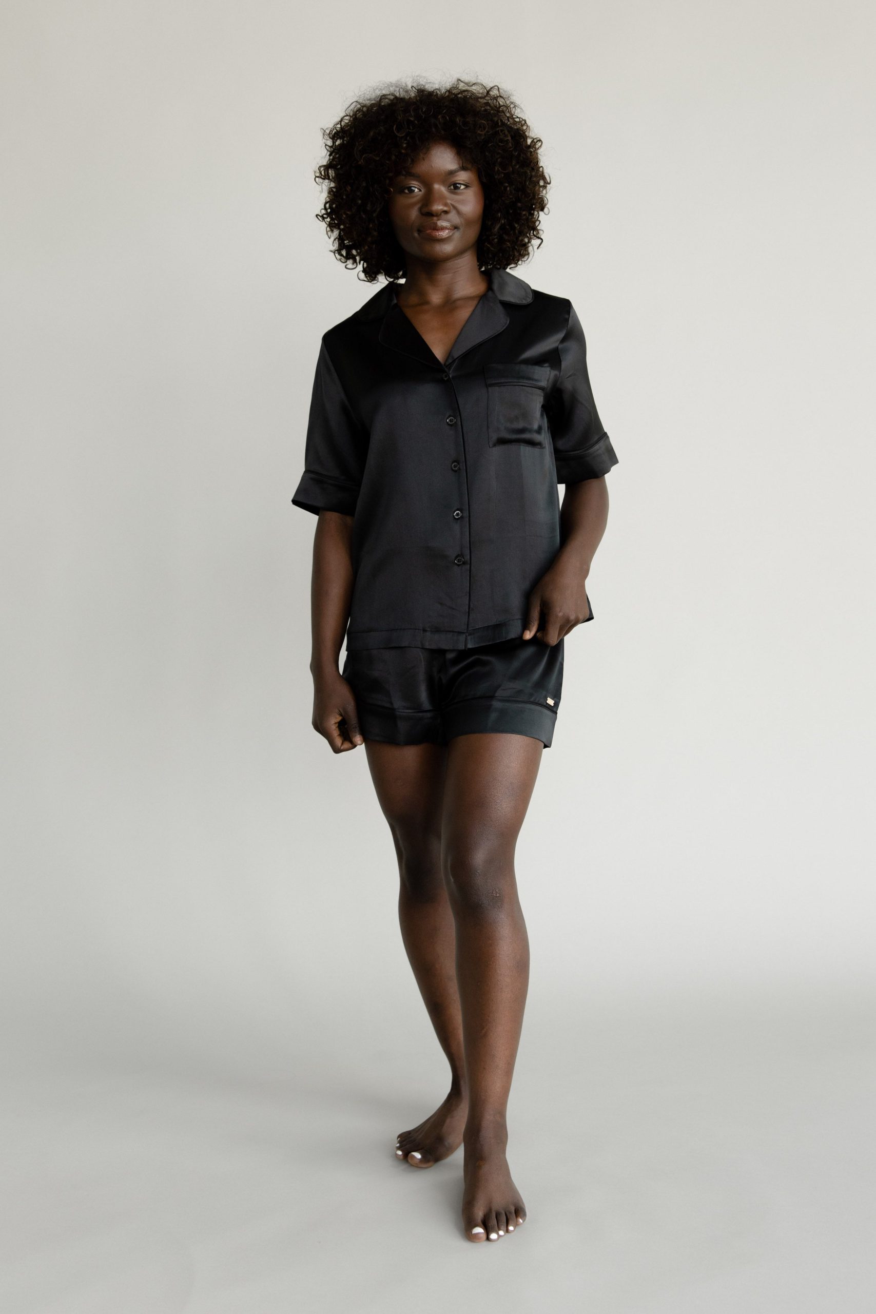 Serenity Silk Classic Short Sleeve Pajama Top - Last Chance - Image 5
