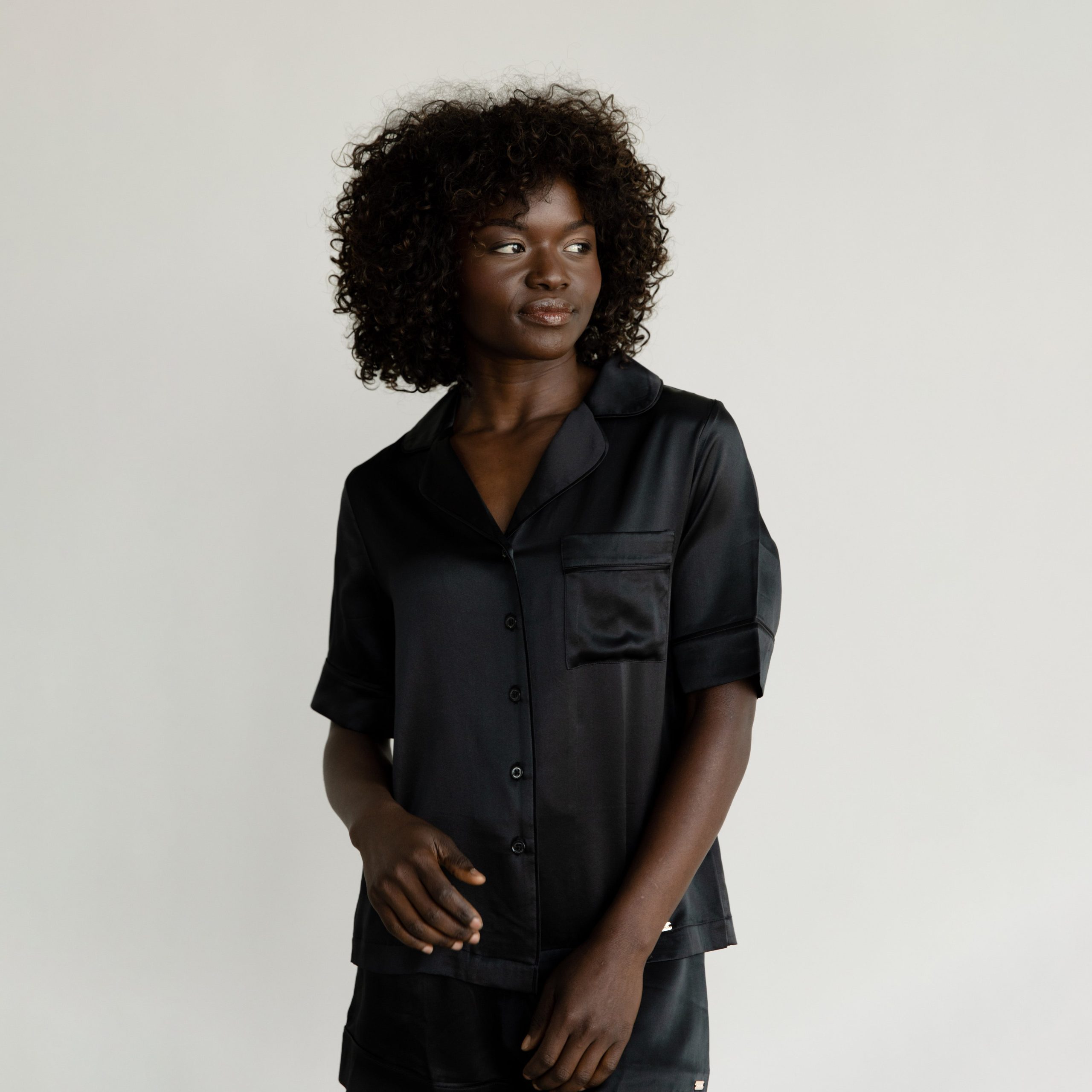 Serenity Silk Classic Short Sleeve Pajama Top - Last Chance - Image 6