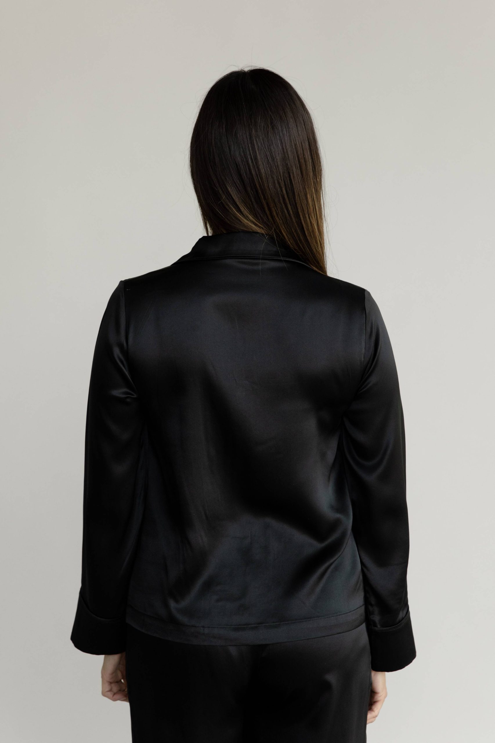 Serenity Silk Classic Long Sleeve Pajama Top - Last Chance - Image 13