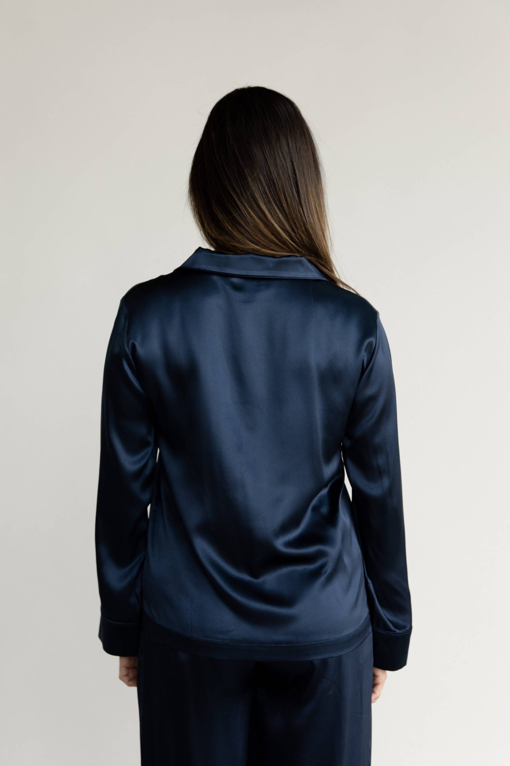 Serenity Silk Classic Long Sleeve Pajama Top - Last Chance - Image 16