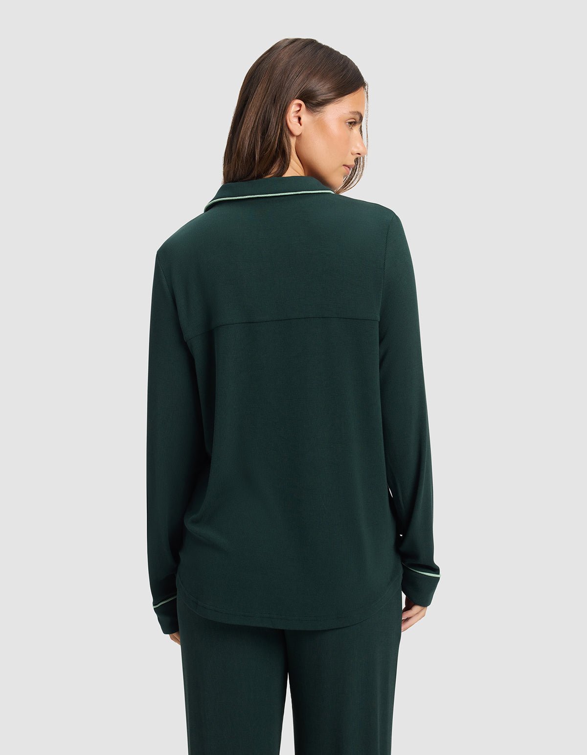 Women's Bamboo Rib-Knit Classic Long Sleeve Pajama Top - Image 6