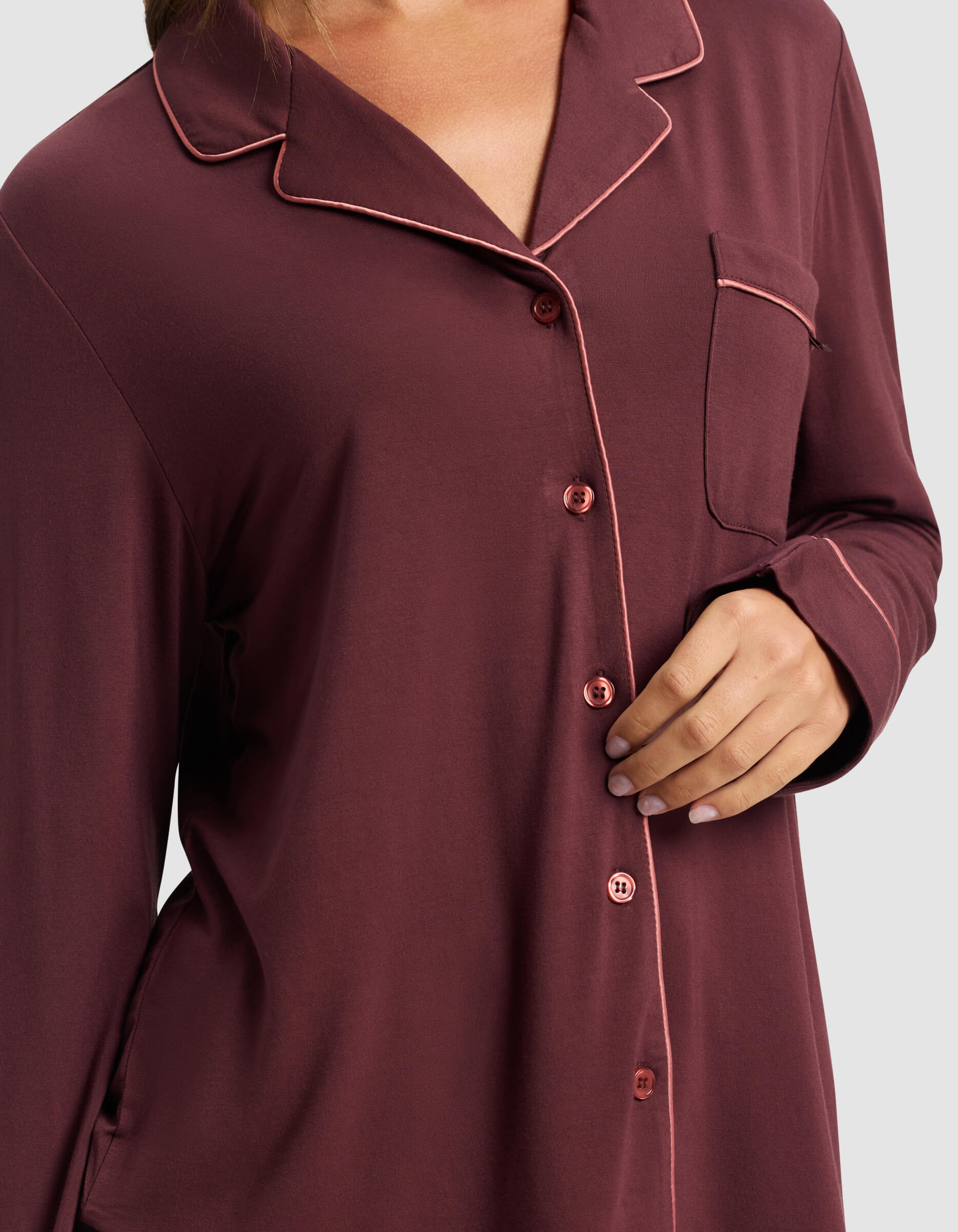 Women's Bamboo Stretch-Knit Long Sleeve Pajama Top - Image 56