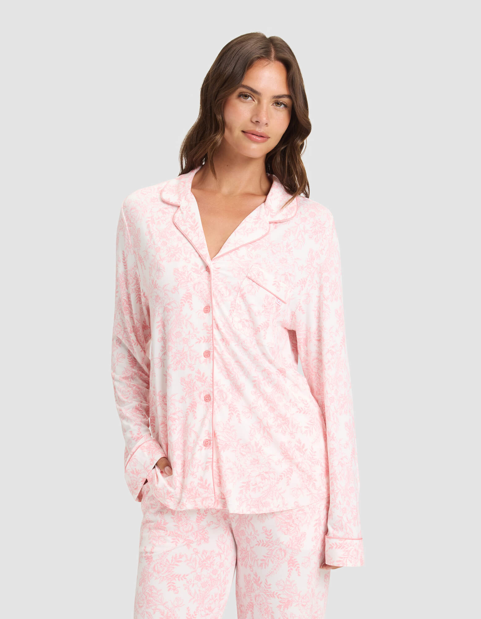 Women's Bamboo Stretch-Knit Long Sleeve Pajama Top - Image 46