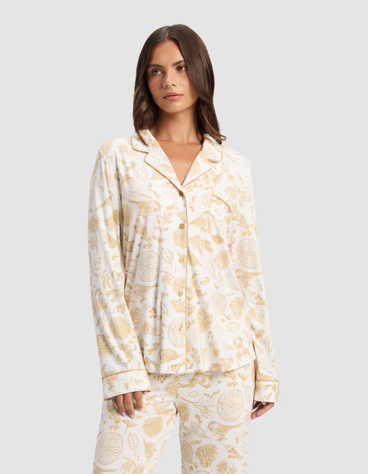 Women's Bamboo Stretch-Knit Long Sleeve Pajama Top - Last Chance - Image 3