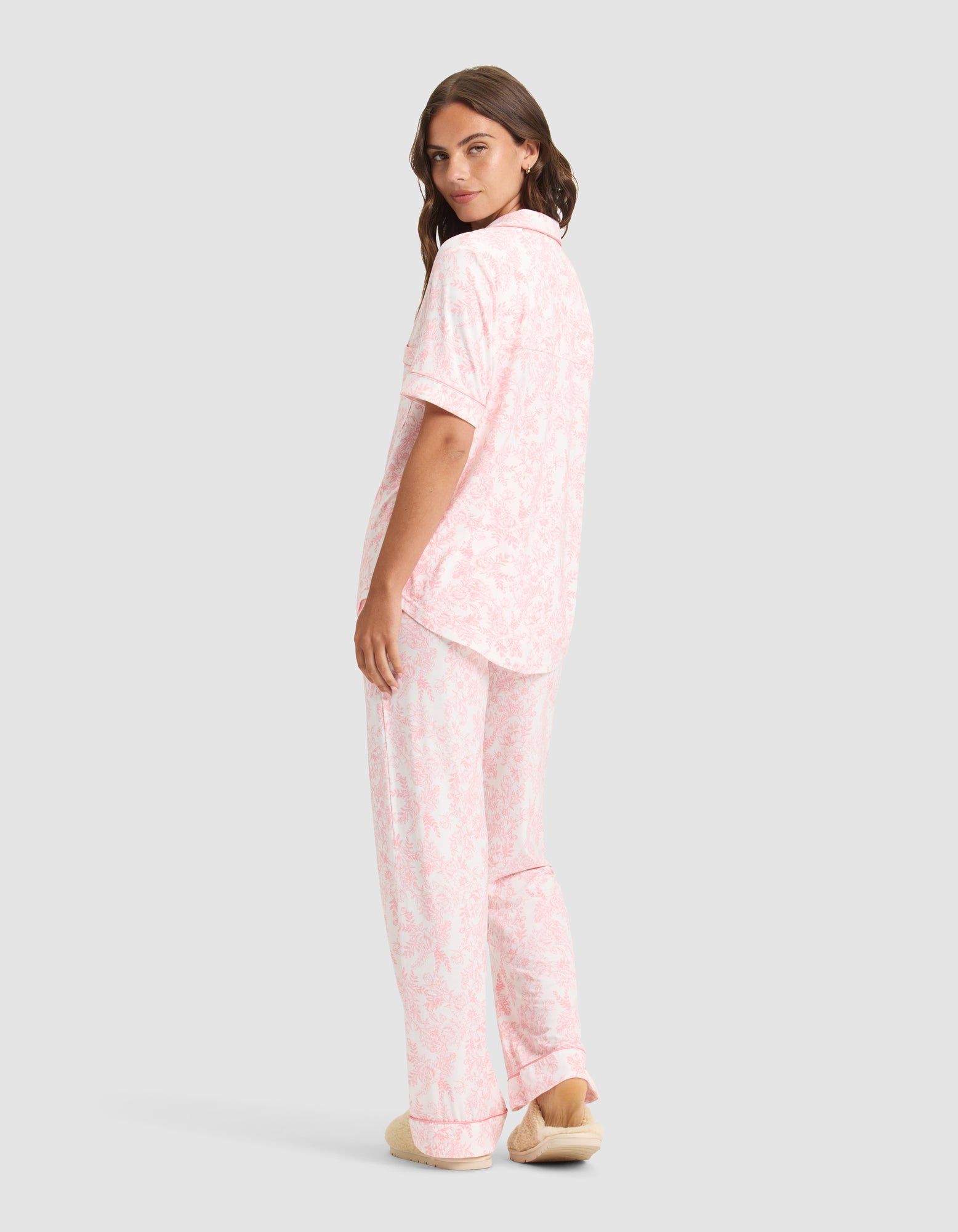 Women's Bamboo Stretch-Knit Short Sleeve & Pant Pajama Set - Image 71