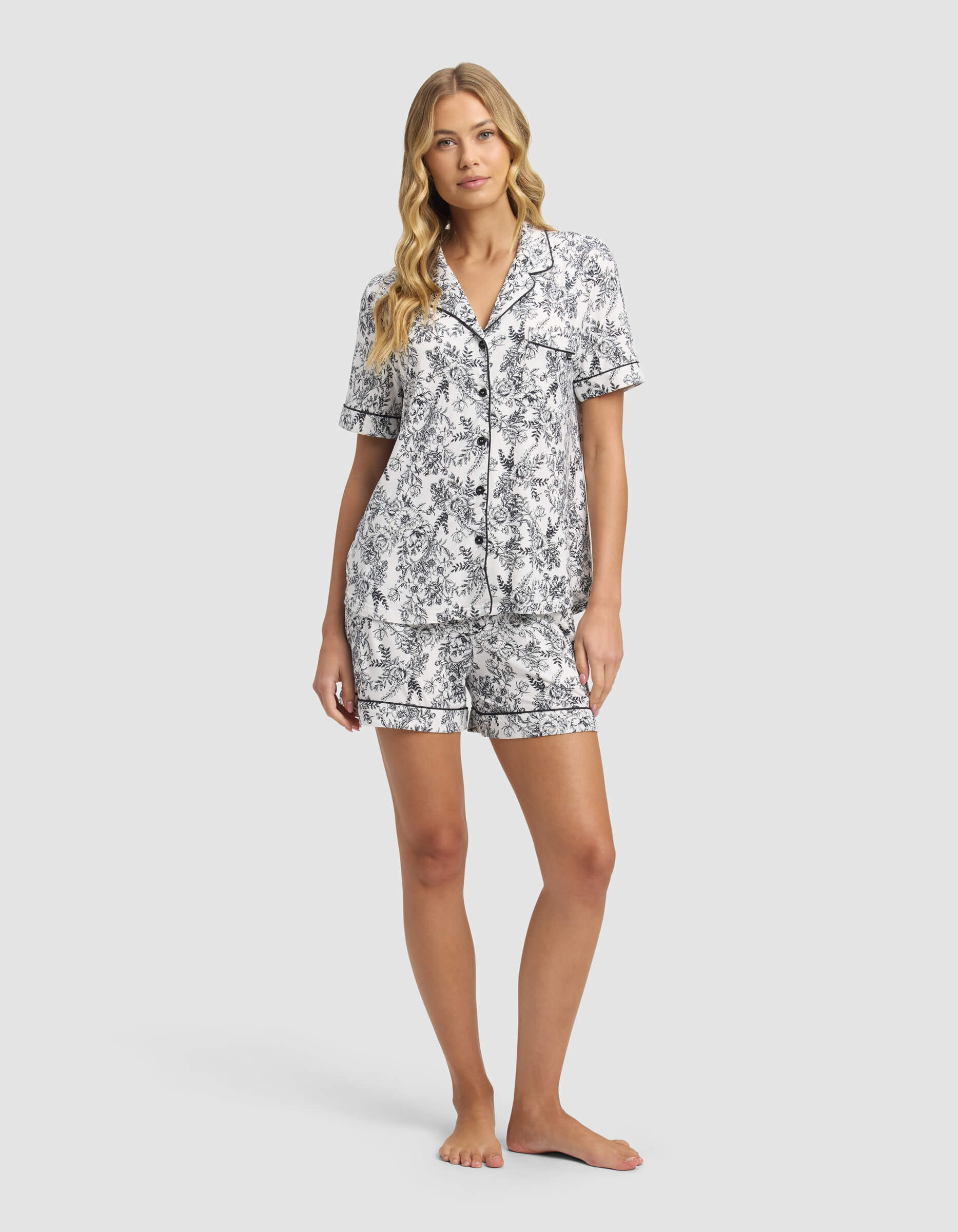 Women's Bamboo Stretch-Knit Short Sleeve Pajama Set - Image 3