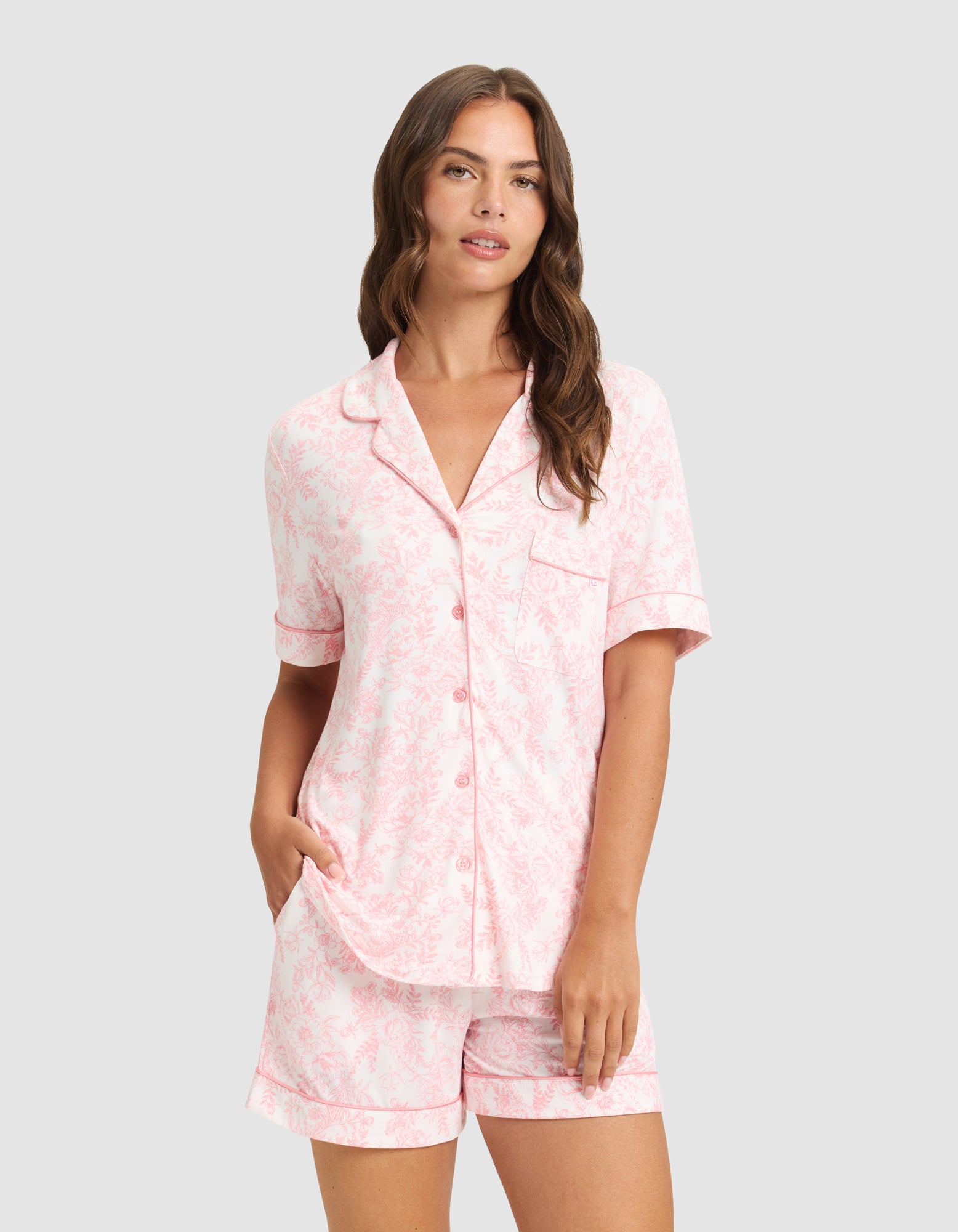 Women's Bamboo Stretch-Knit Short Sleeve Pajama Set - Image 66