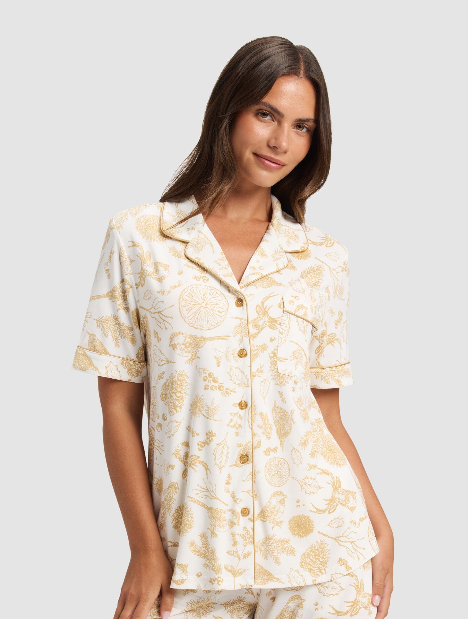 Women's Bamboo Stretch-Knit Short Sleeve & Pant Pajama Set - Last Chance - Image 64