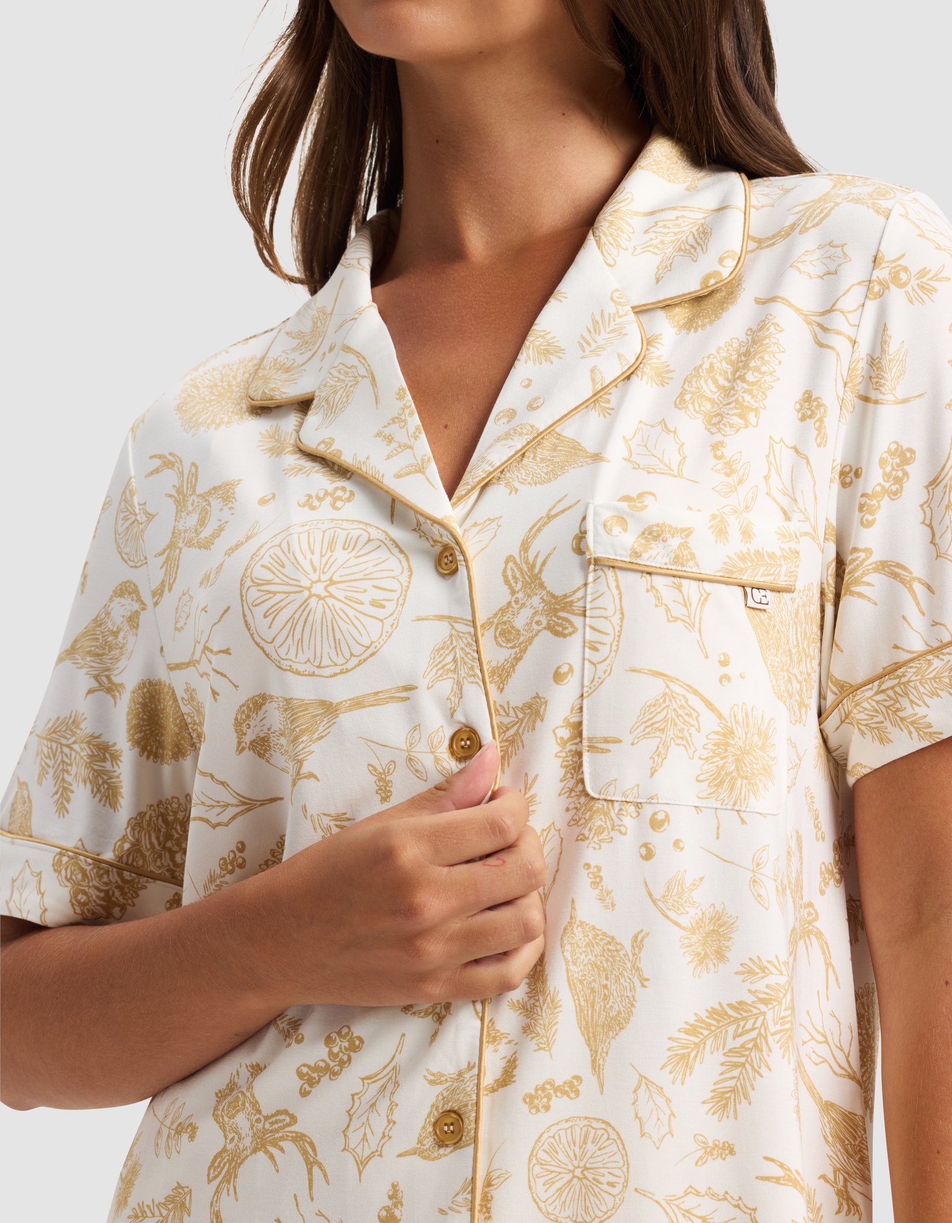 Women's Bamboo Stretch-Knit Short Sleeve & Pant Pajama Set - Last Chance - Image 63