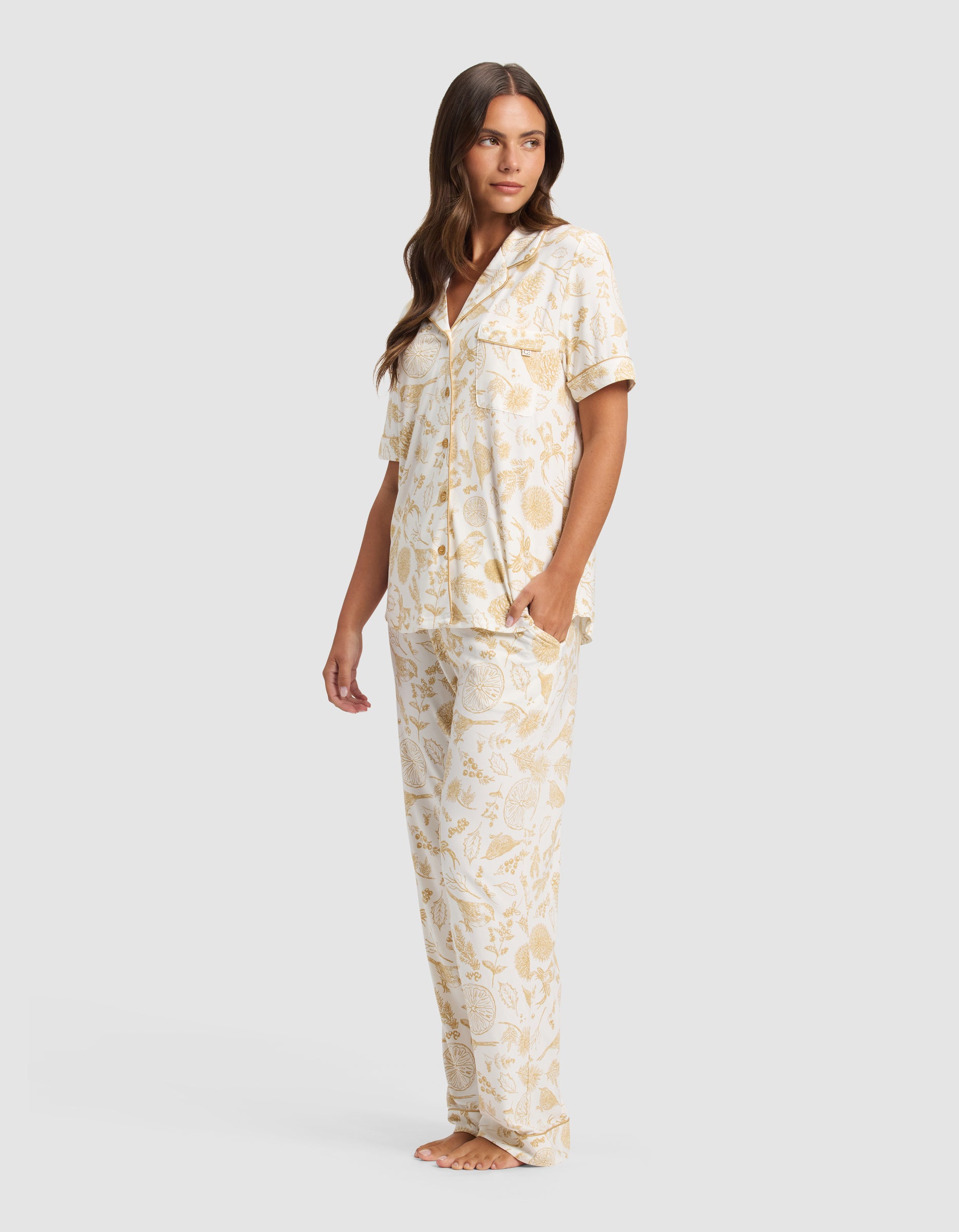 Women's Bamboo Stretch-Knit Short Sleeve & Pant Pajama Set - Last Chance - Image 2