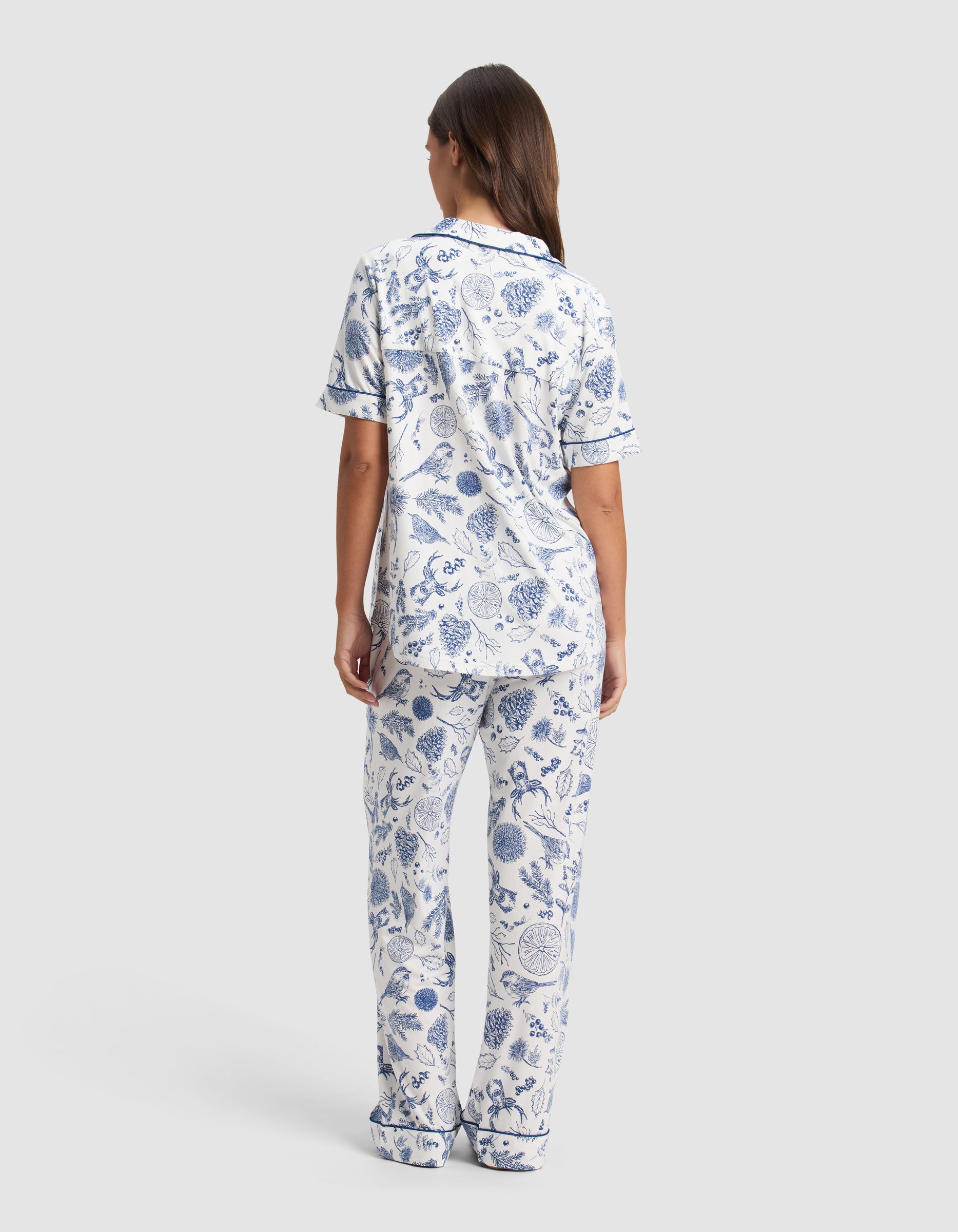 Women's Bamboo Stretch-Knit Short Sleeve & Pant Pajama Set - Last Chance - Image 56