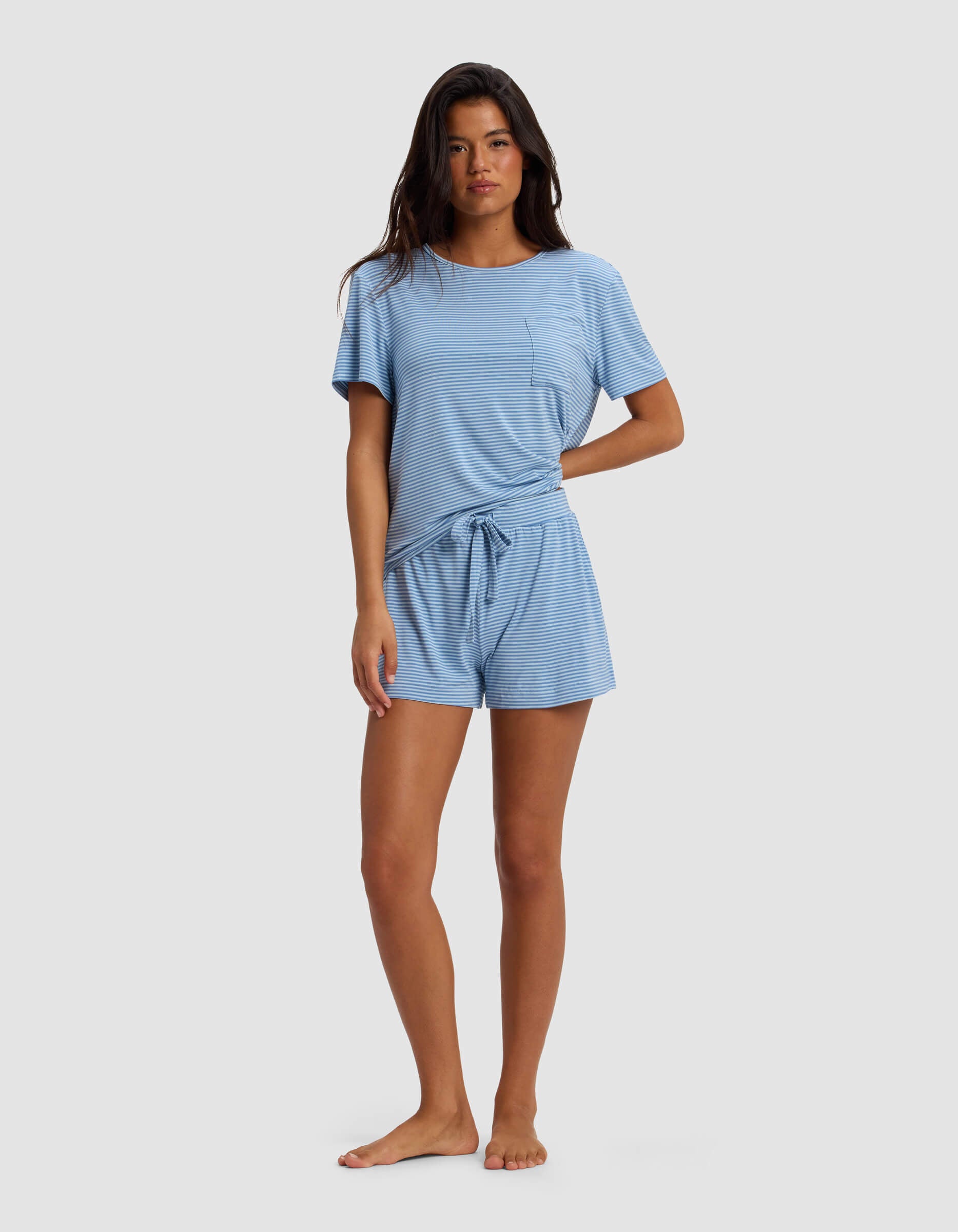 Women's Bamboo Stretch-Knit Lounge Tee & Shorts Set - Image 3