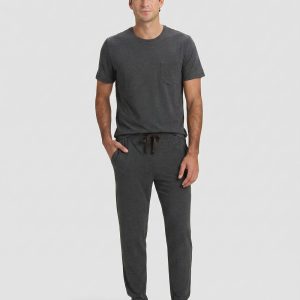 Men's Bamboo Stretch-Knit Short Sleeve Tee & Pant Pajama Set
