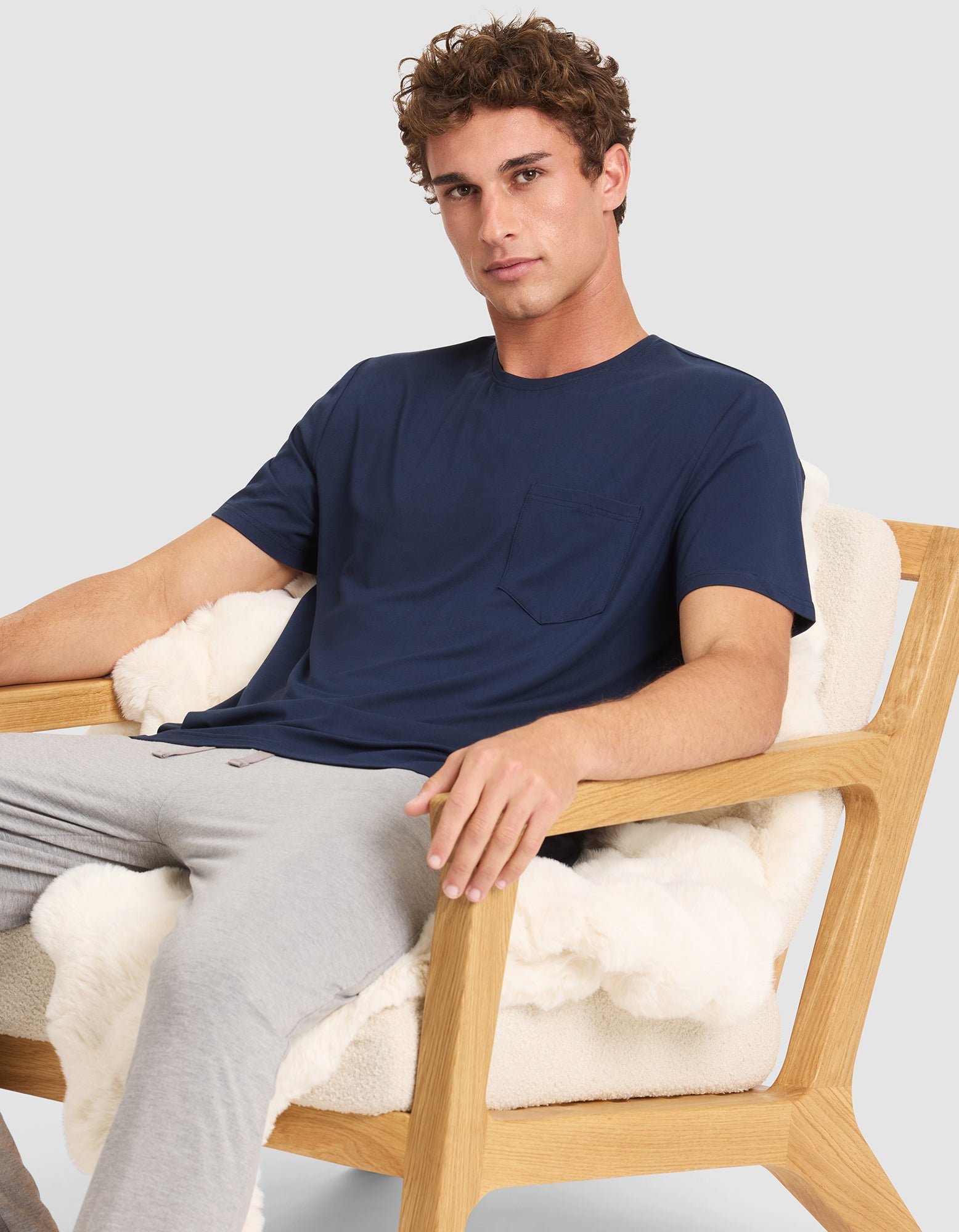 Men's Bamboo Stretch-Knit Short Sleeve Pajama Tee - Image 9