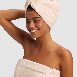 Ribbed Terry Hair Towel