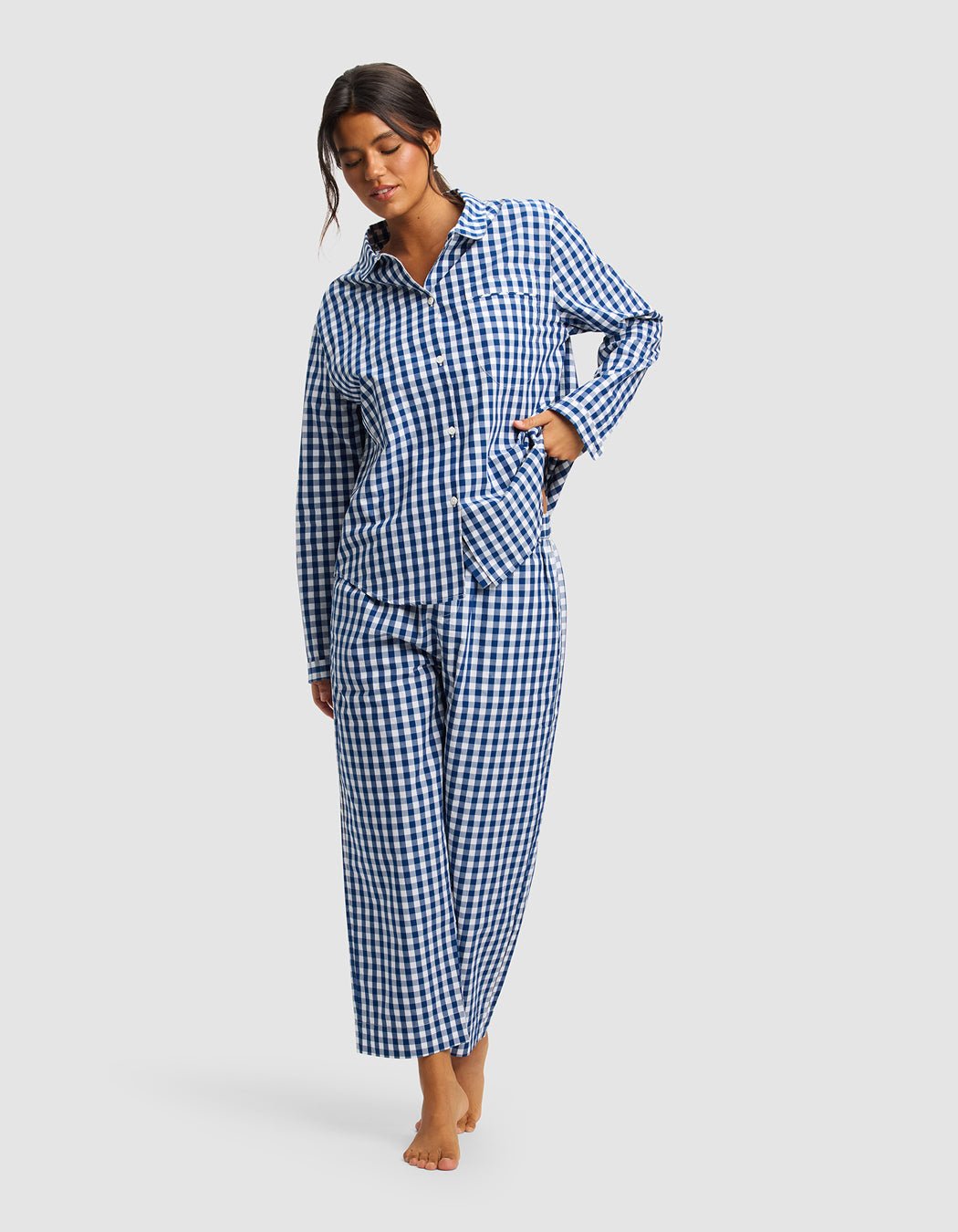 Women's Sutton Long Sleeve Cropped Pajama Set - Image 3