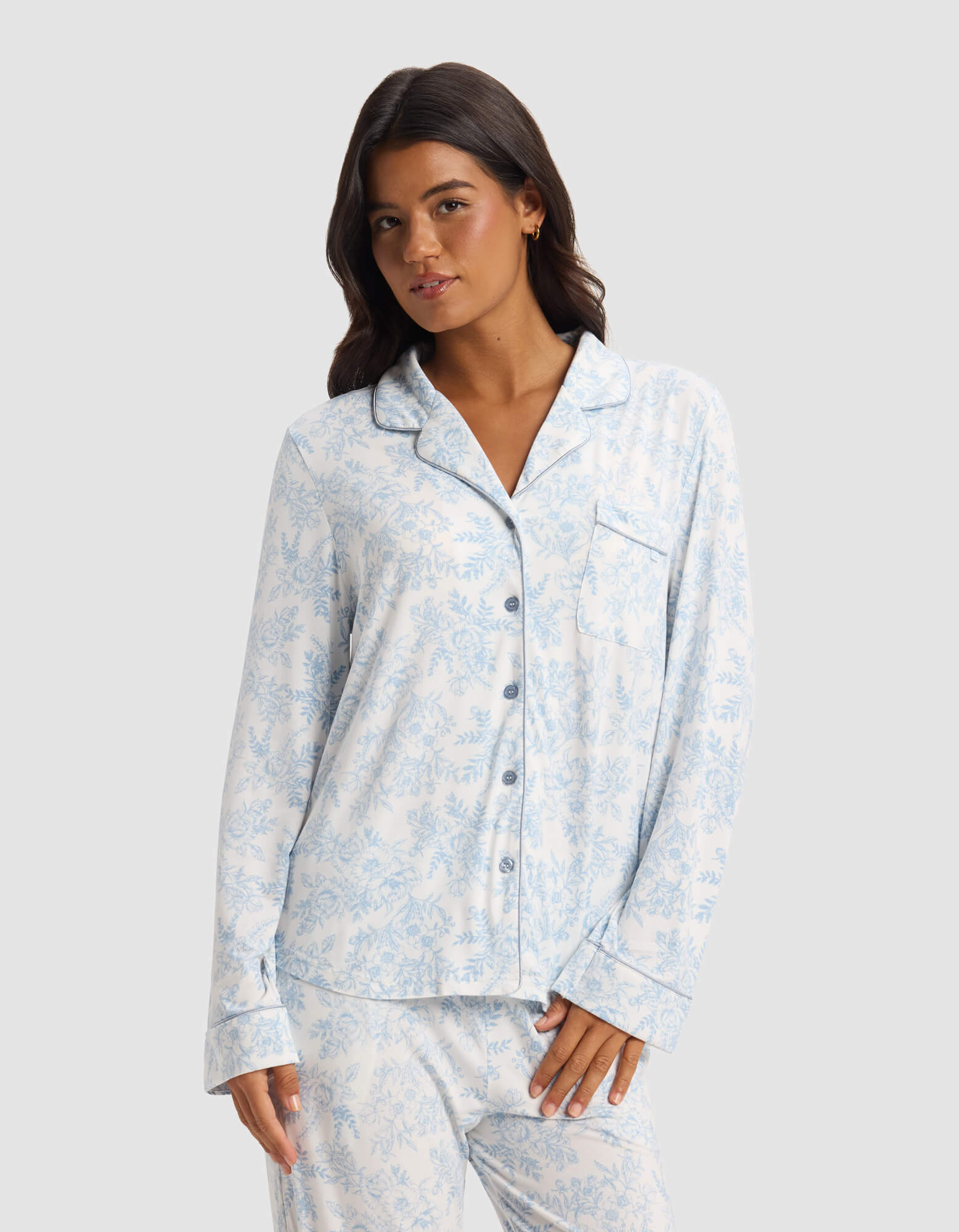 Women's Bamboo Stretch-Knit Long Sleeve Pajama Top - Image 51