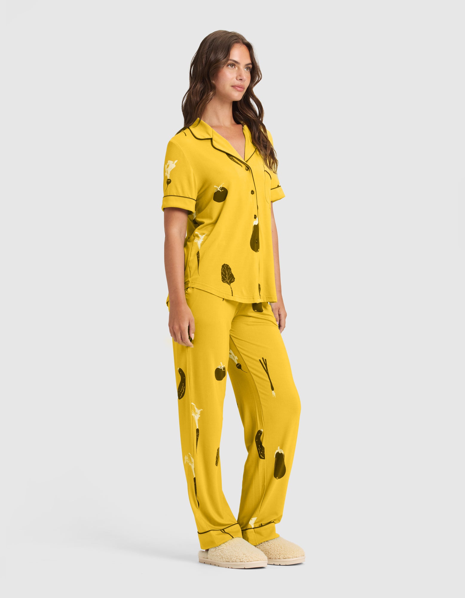 Women's Bamboo Stretch-Knit Short Sleeve & Pant Pajama Set - Last Chance - Image 6