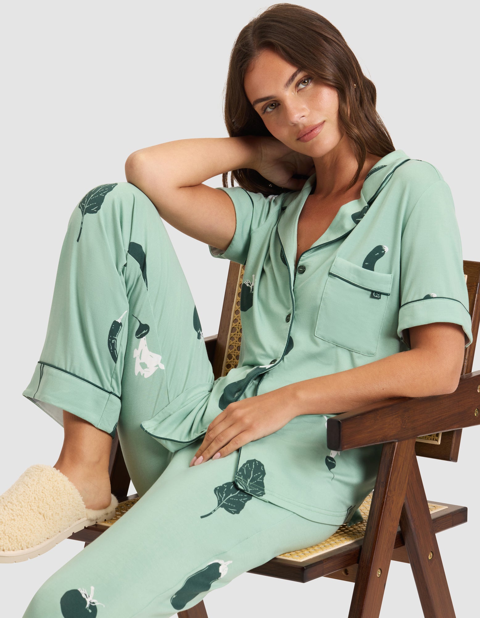 Women's Bamboo Stretch-Knit Short Sleeve & Pant Pajama Set - Last Chance - Image 19