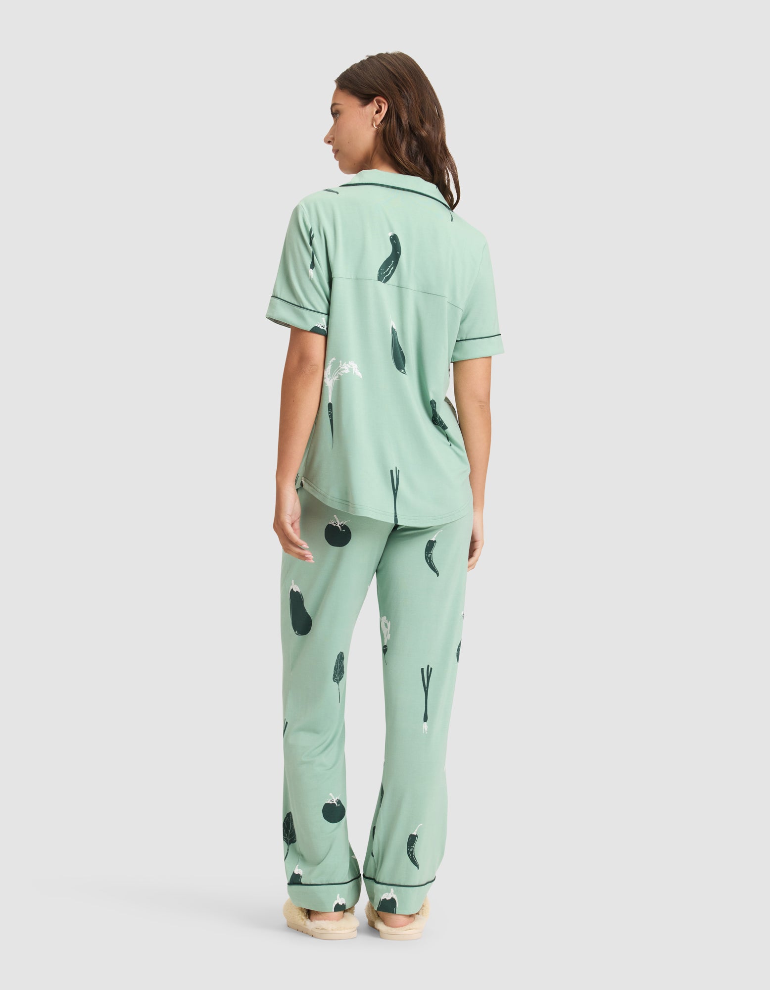 Women's Bamboo Stretch-Knit Short Sleeve & Pant Pajama Set - Last Chance - Image 11