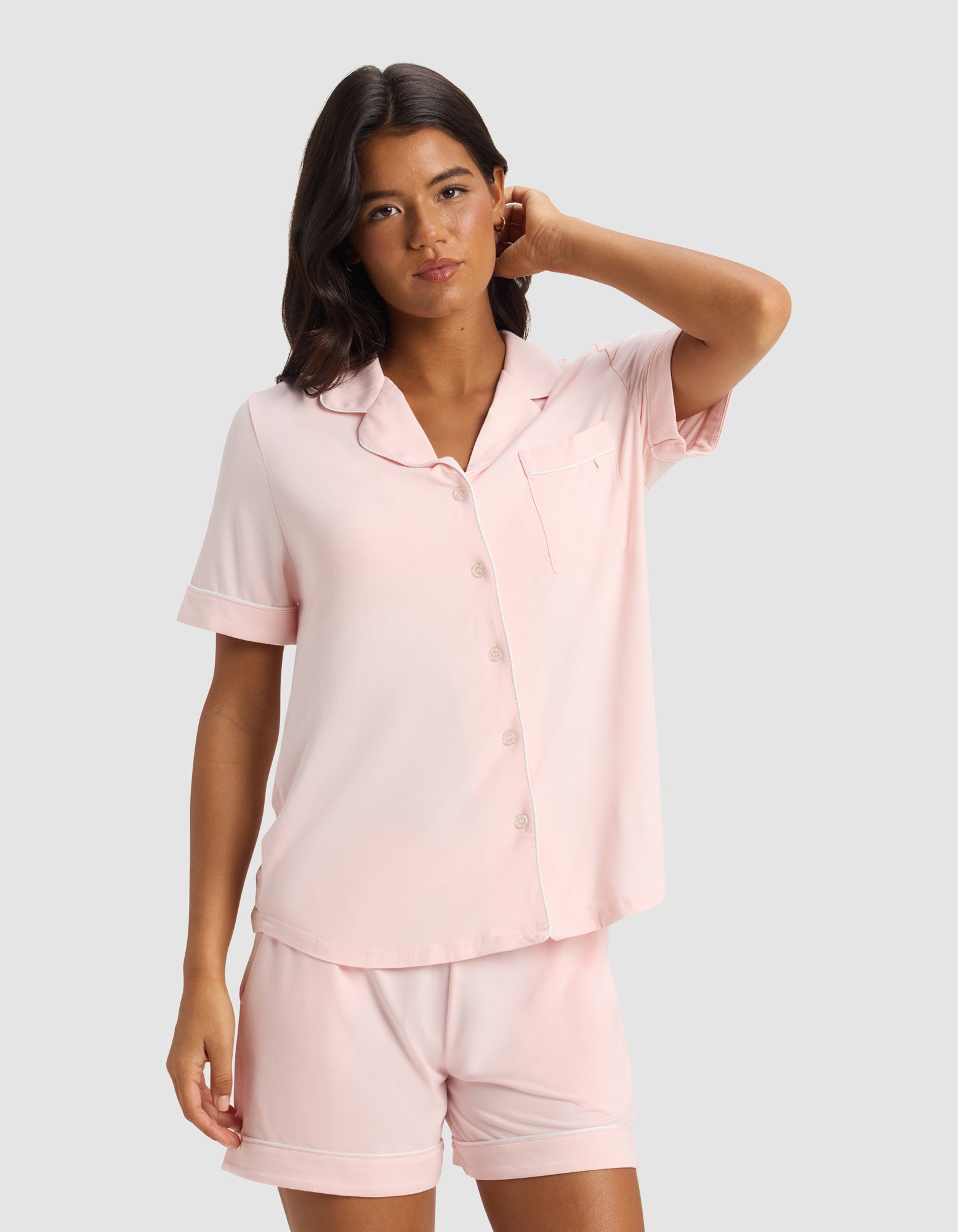 Women's Bamboo Stretch-Knit Short Sleeve Pajama Set - Image 54