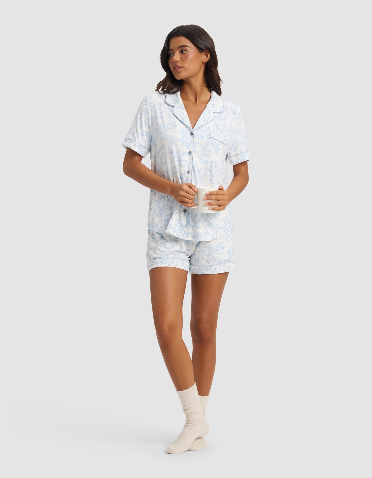 Women's Bamboo Stretch-Knit Short Sleeve Pajama Top - Image 58