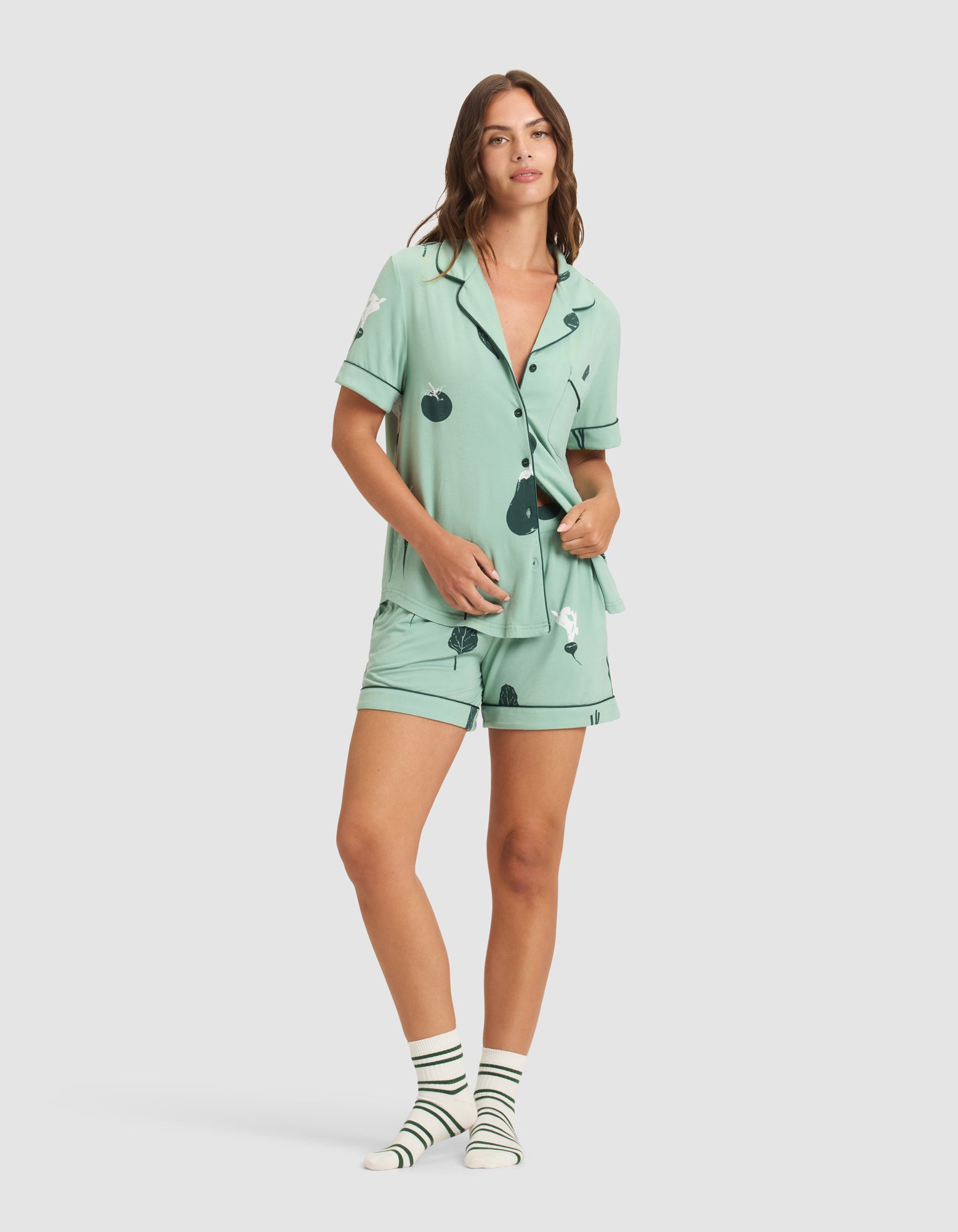 Women's Bamboo Stretch-Knit Short Sleeve Pajama Top - Last Chance - Image 47