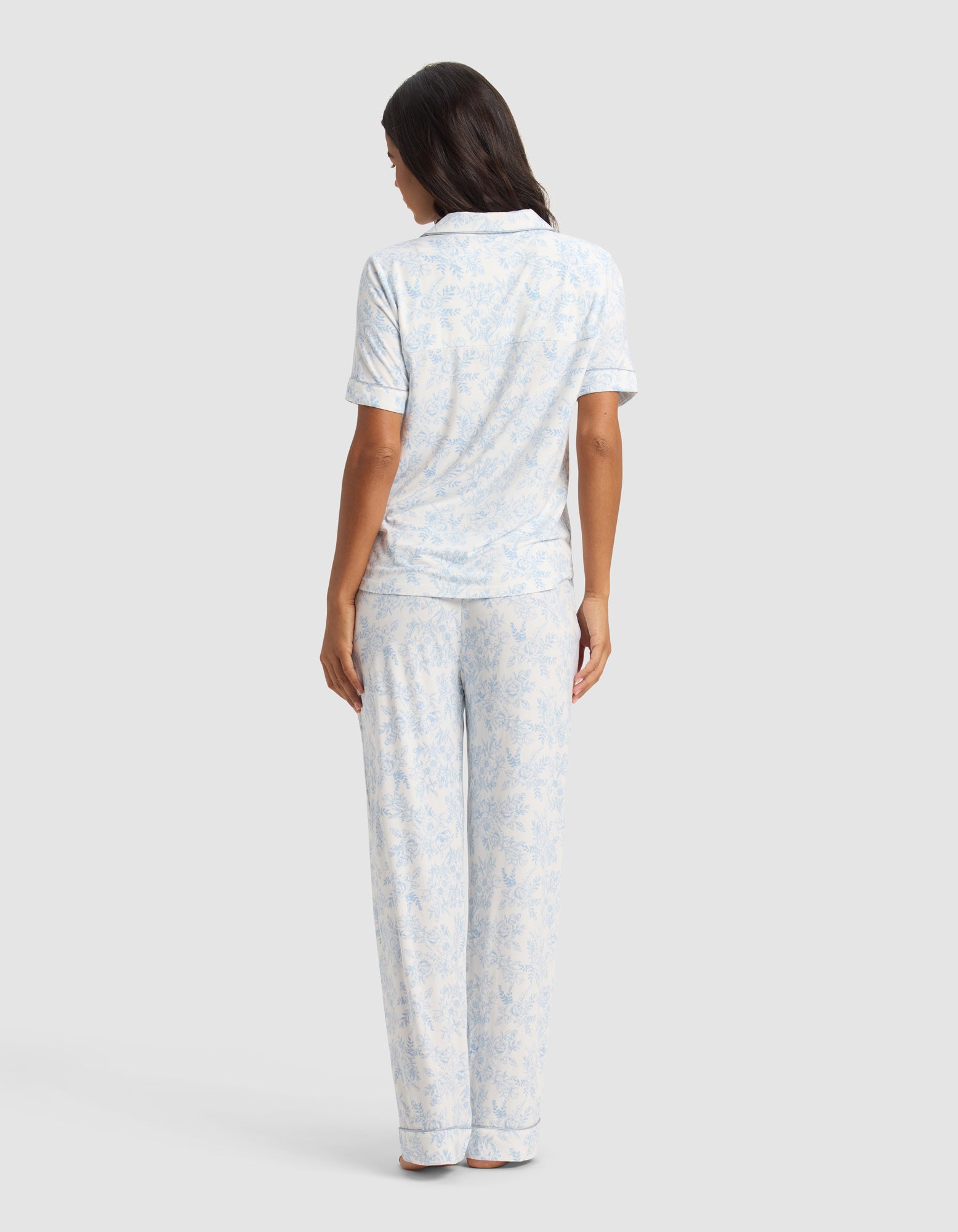 Women's Bamboo Stretch-Knit Short Sleeve & Pant Pajama Set - Last Chance - Image 75