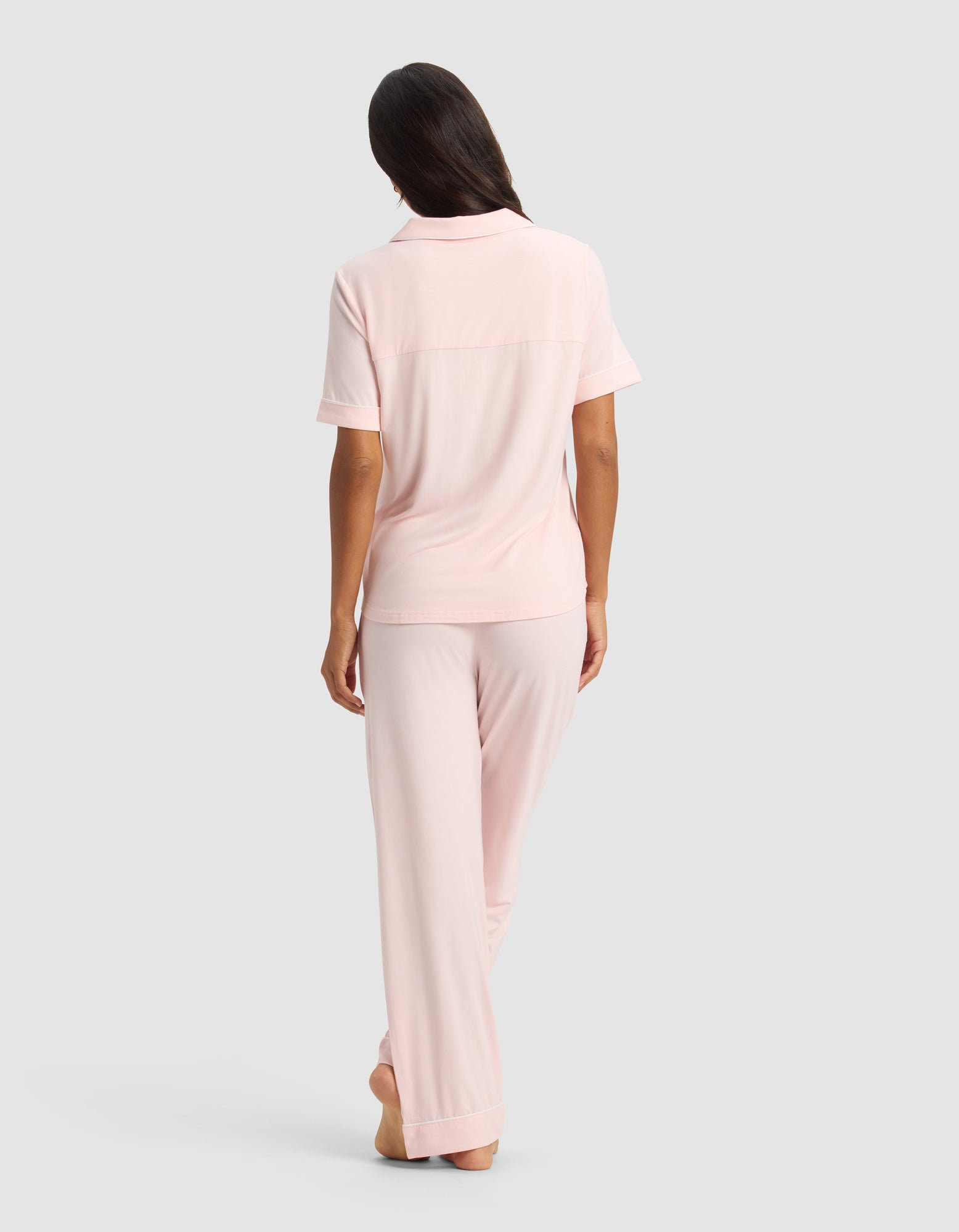 Women's Bamboo Stretch-Knit Short Sleeve & Pant Pajama Set - Last Chance - Image 82