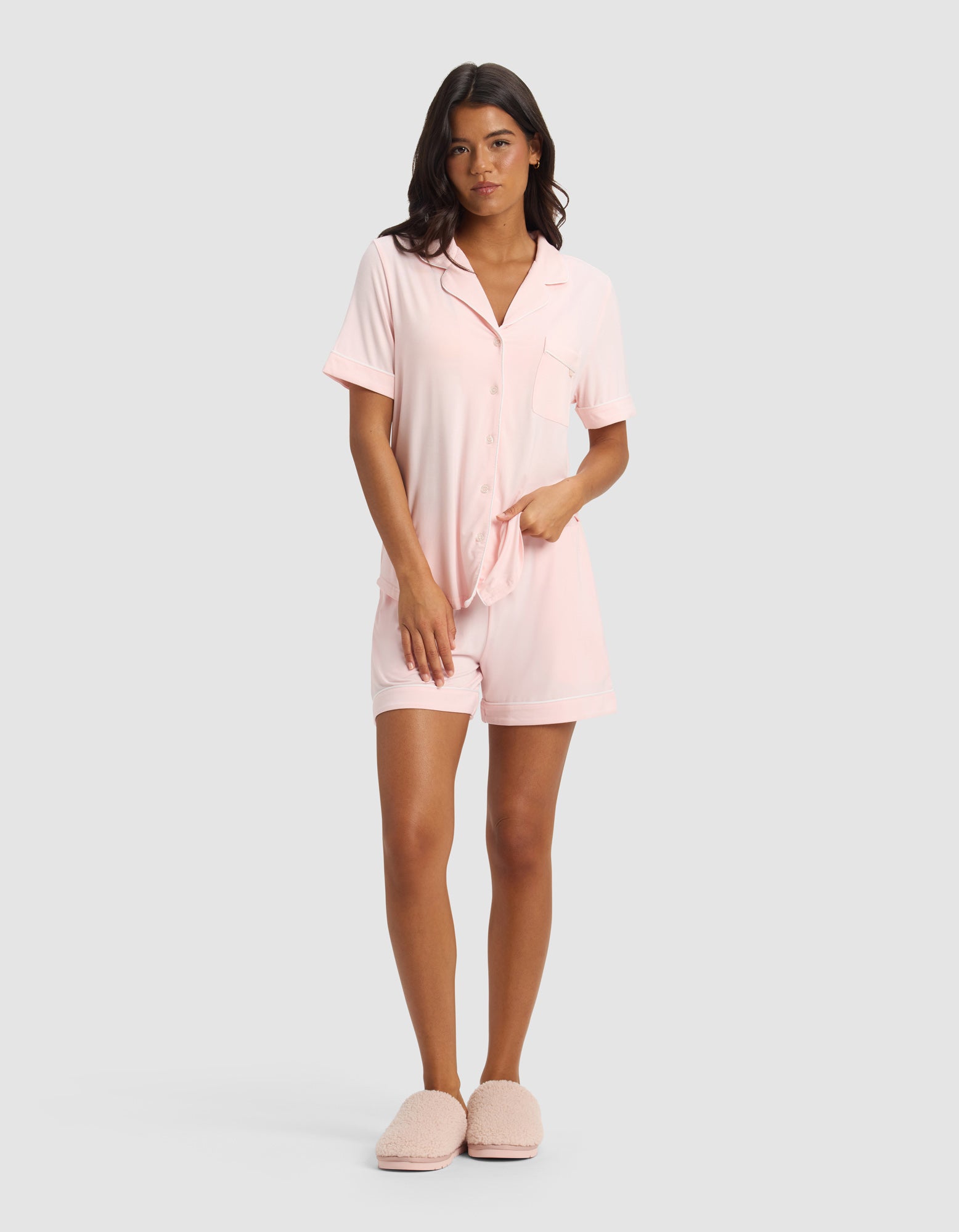 Women's Bamboo Stretch-Knit Short Sleeve Pajama Set - Image 9