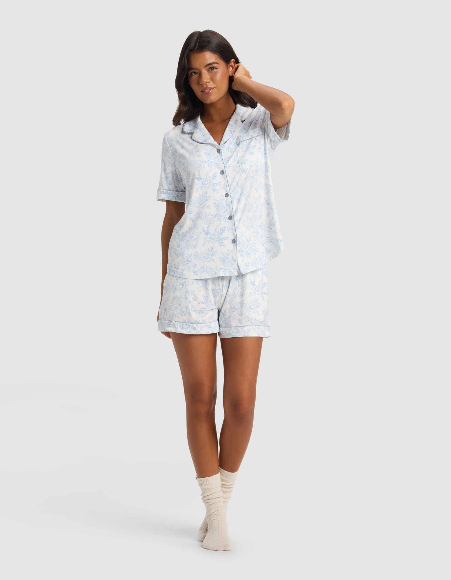 Women's Bamboo Stretch-Knit Short Sleeve Pajama Set - Image 58