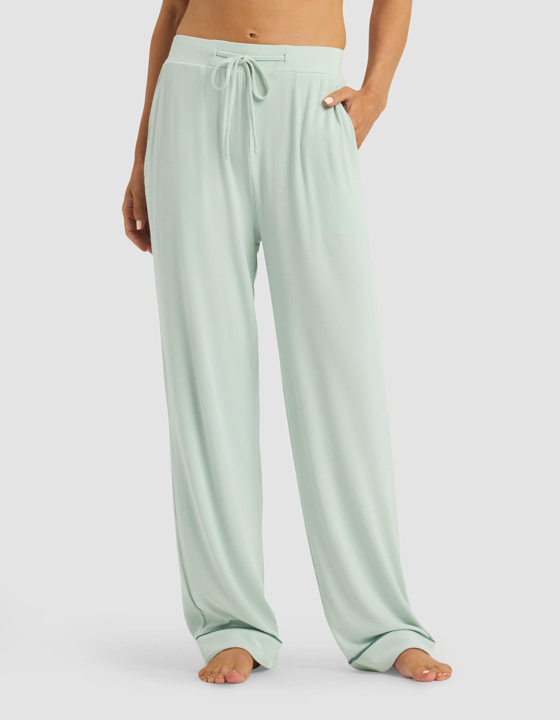 Women's Bamboo Rib-Knit Classic Long Sleeve Pajama Set - Image 15